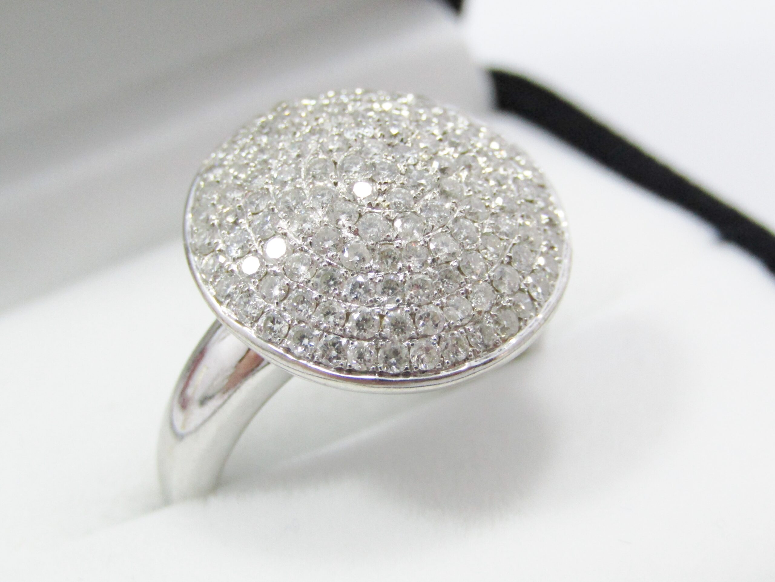 Stunning! 18CT W/Gold Domed Ring with 1.27 ctw in Diamonds