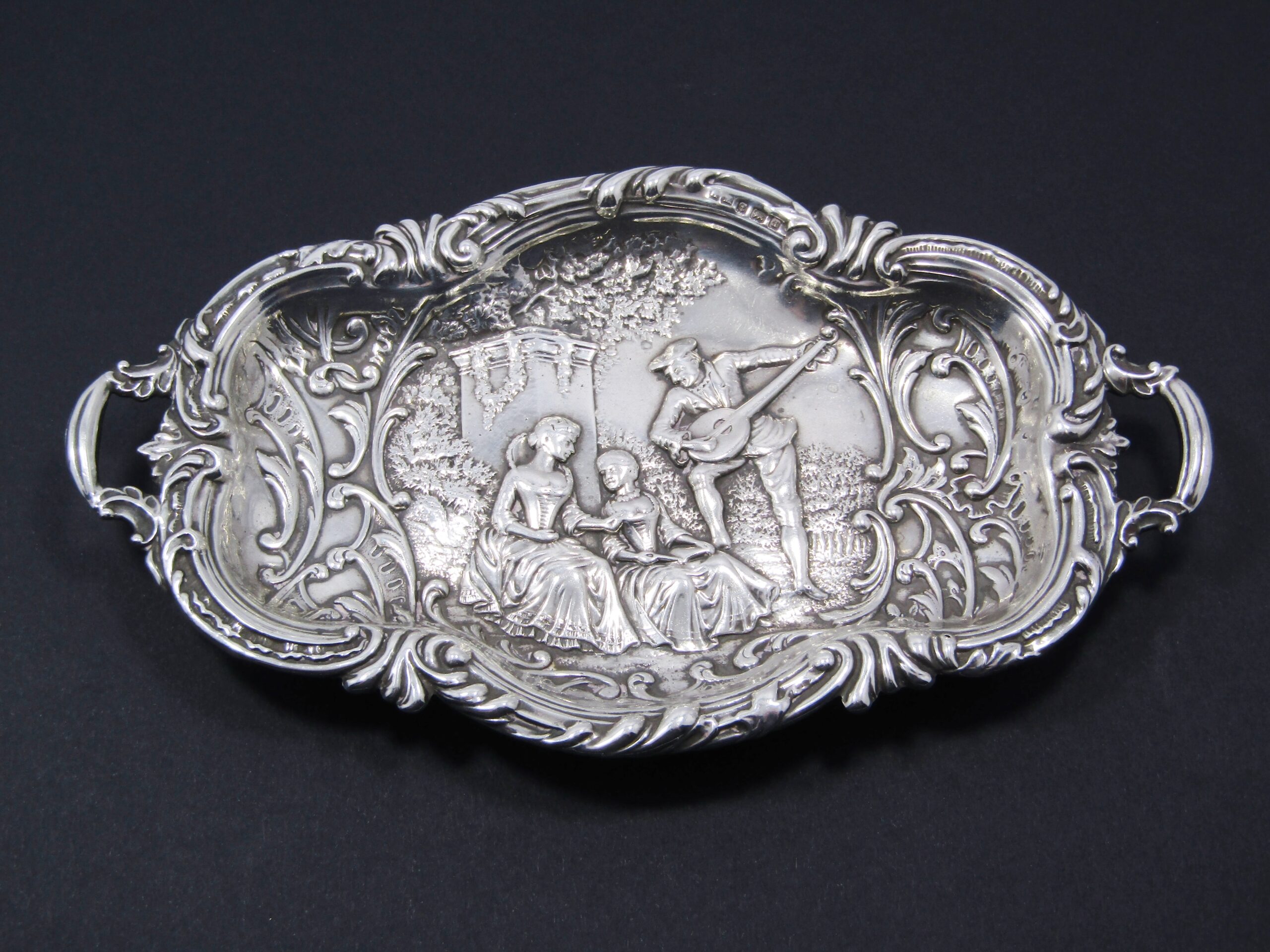 Antique (c1900) Hallmarked Sterling Silver Dressing Table Tray