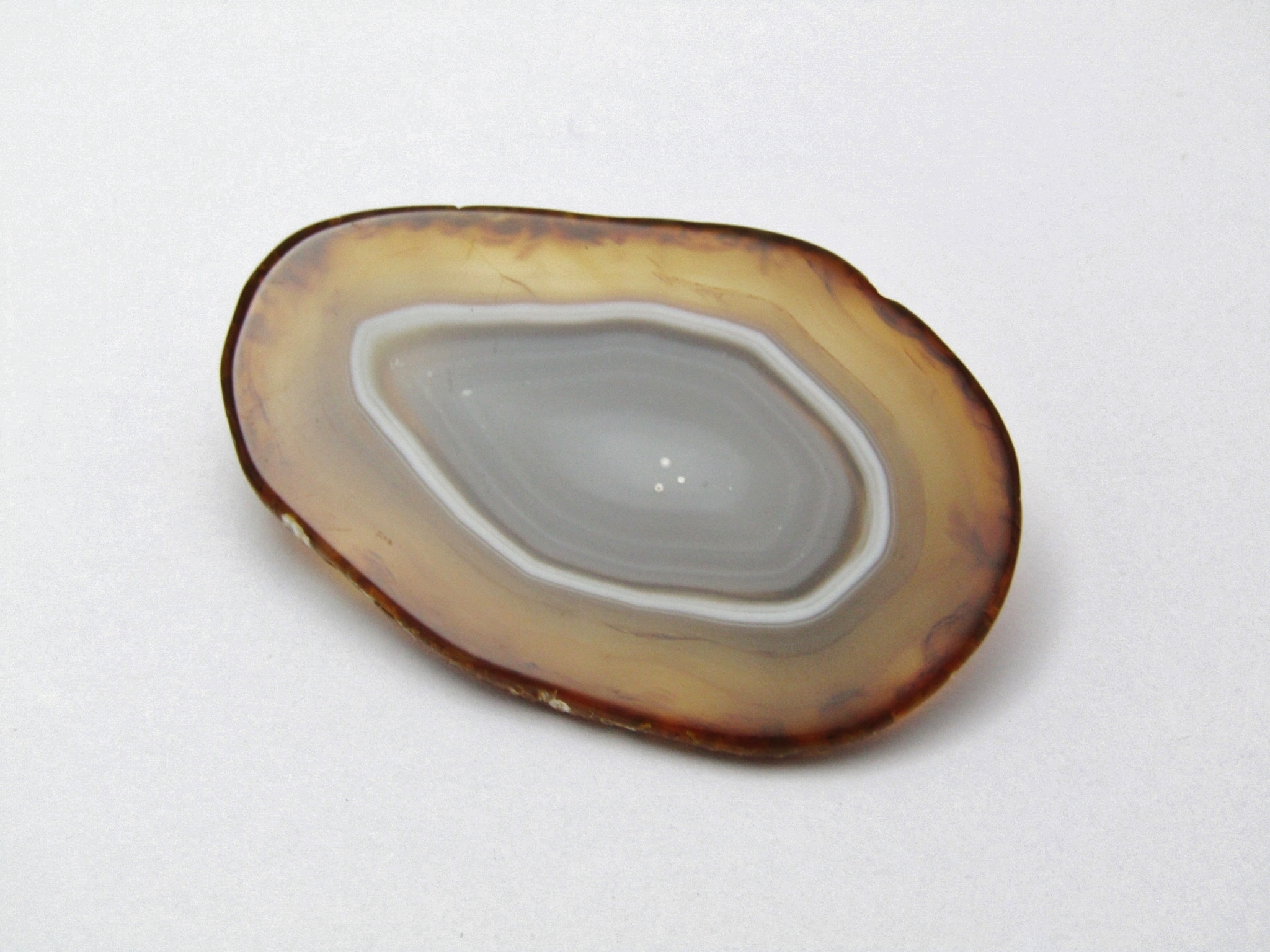 A Beautiful Agate Stone Costume Brooch With a Rolled Gold Backing