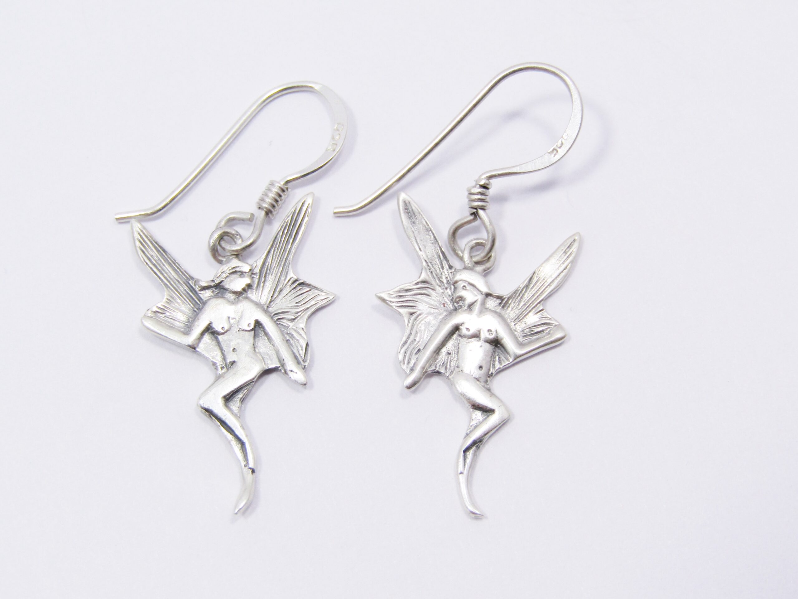 A Gorgeous Pair of Fairy Design Earrings in Sterling Silver.