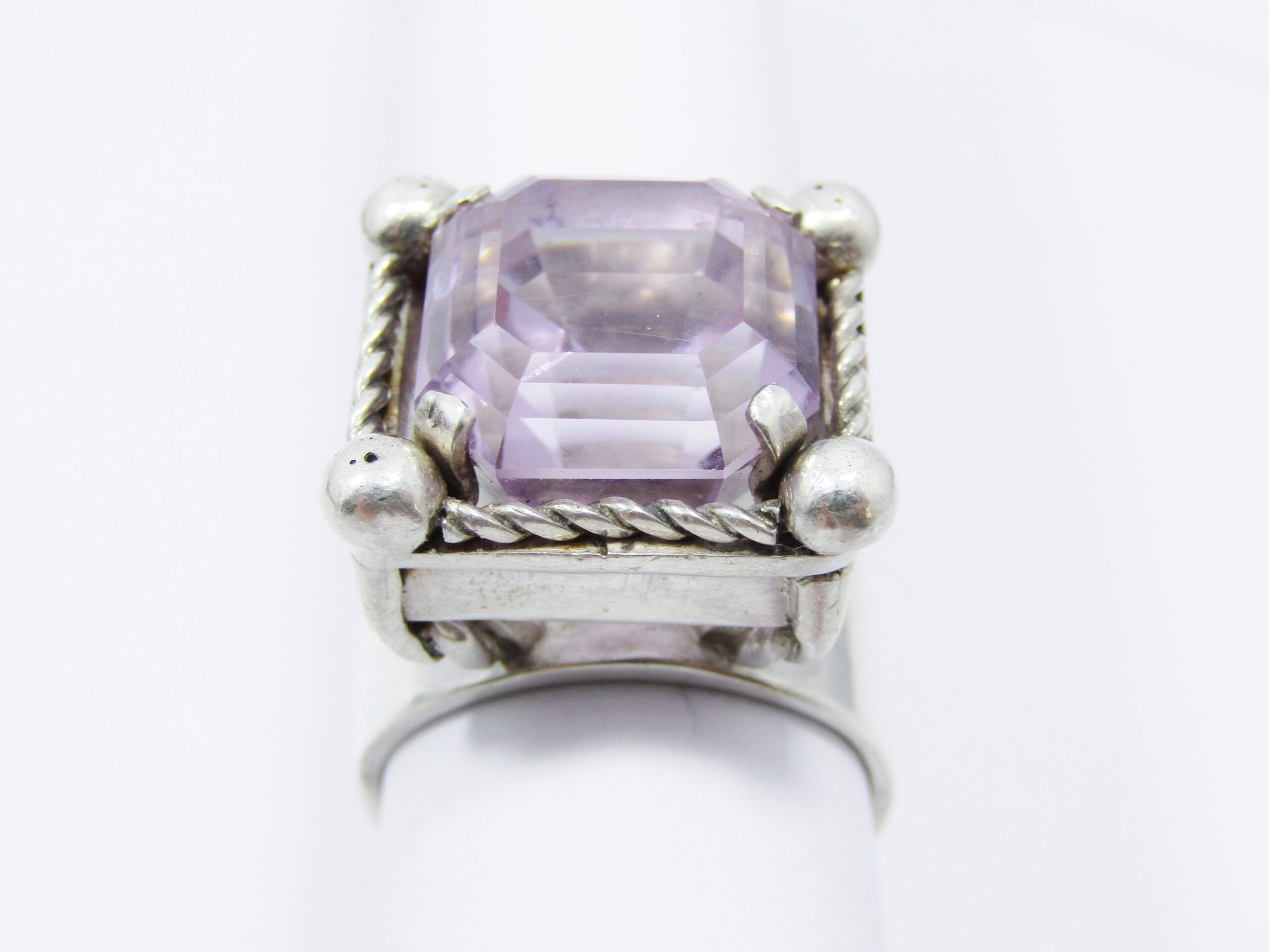 A Gorgeous Bespoke Chunky Amethyst Ring in Sterling Silver