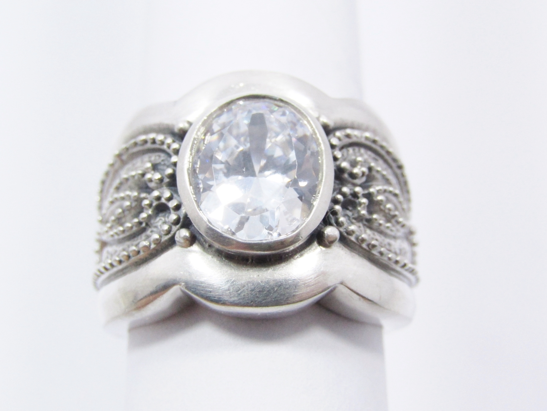 A Gorgeous Chunky Zirconia Ring in Sterling Silver