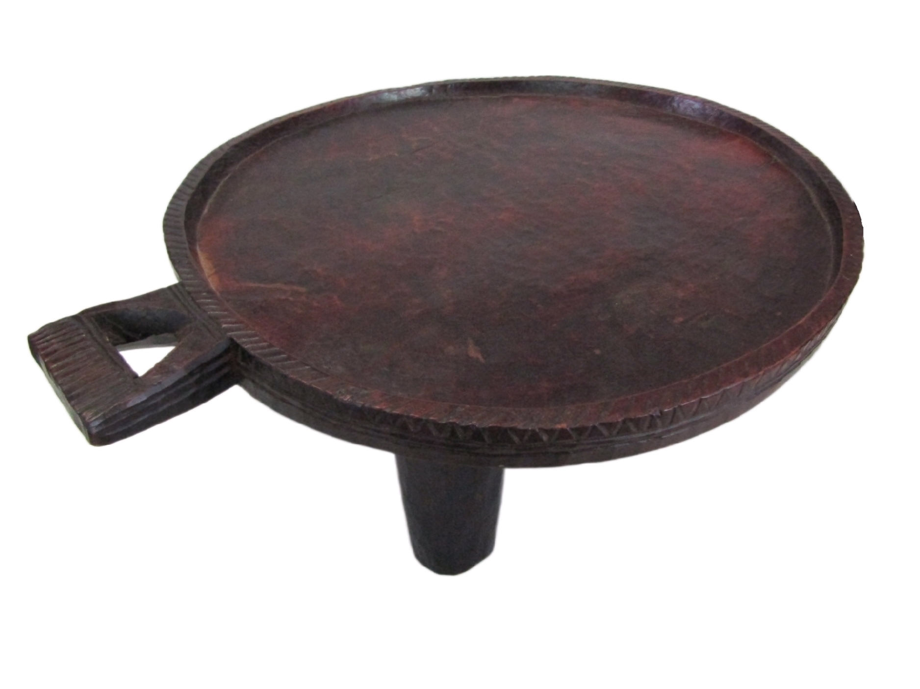 Rare Find! Vintage Ethiopian Gurage Wooden Footed Tray