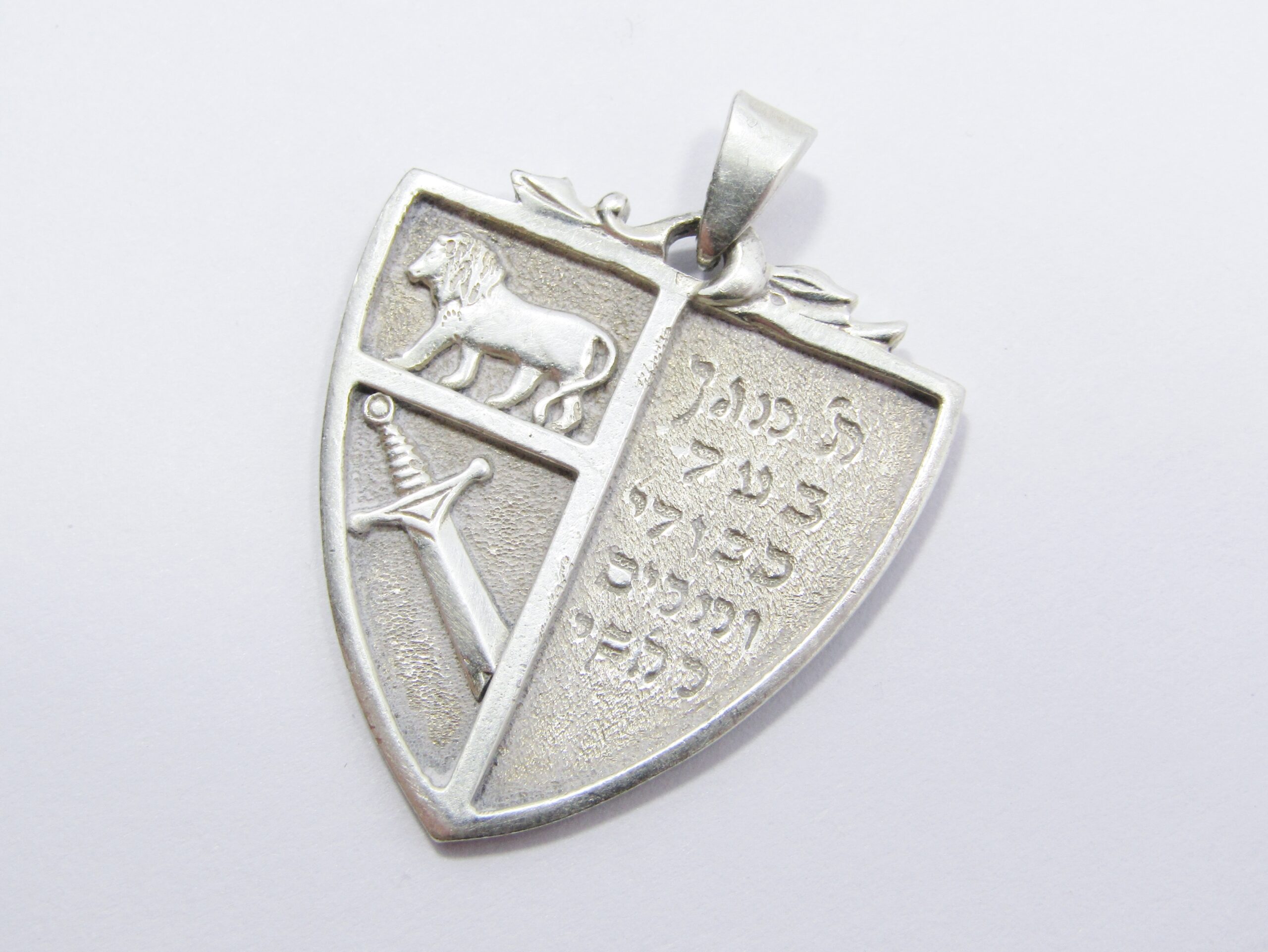 A Lovely Large Shield Pendant in Sterling Silver.