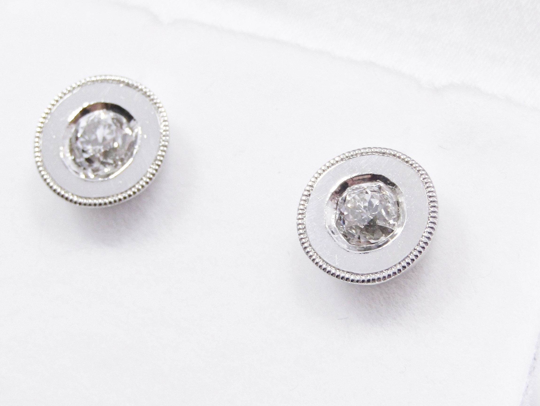 Beautiful & Bespoke: Platinum & 0.70ctw Old-Cut Diamond Earrings