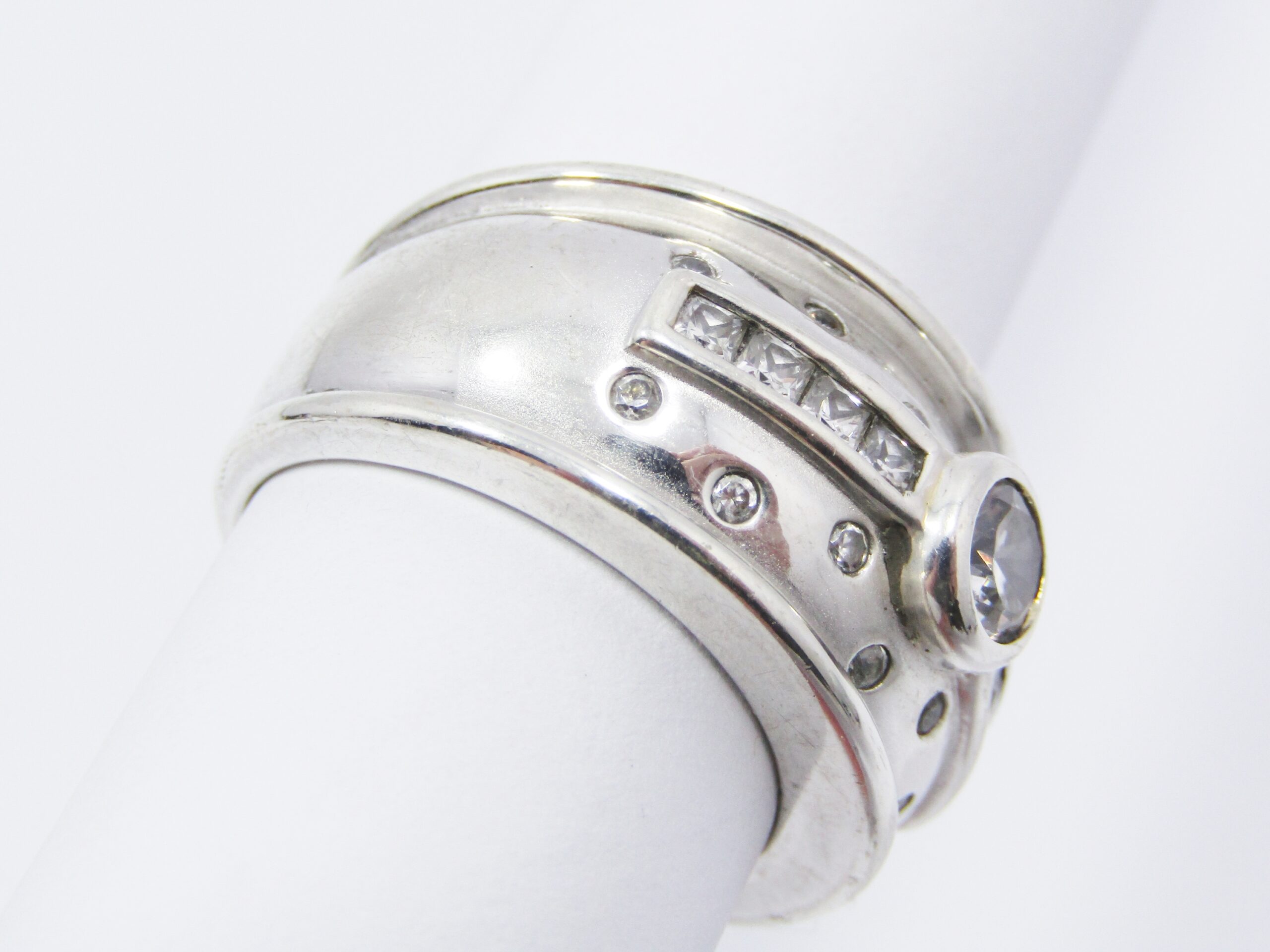 A Lovely Solid Bespoke Ring With Zirconia’s in Sterling Silver
