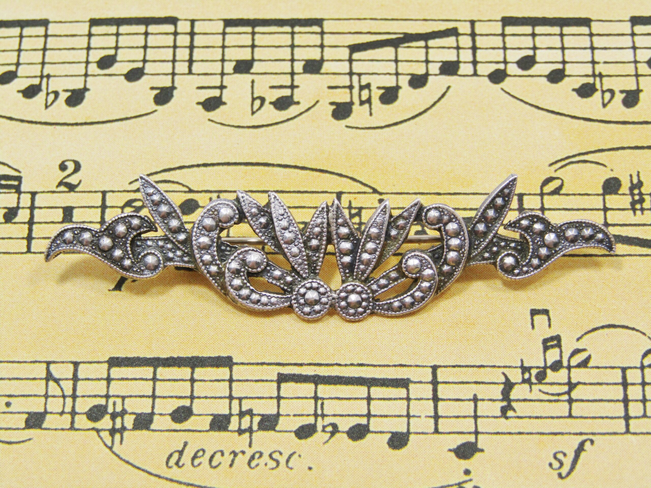 A Gorgeous Vintage Marcasite Brooch in Sterling Silver