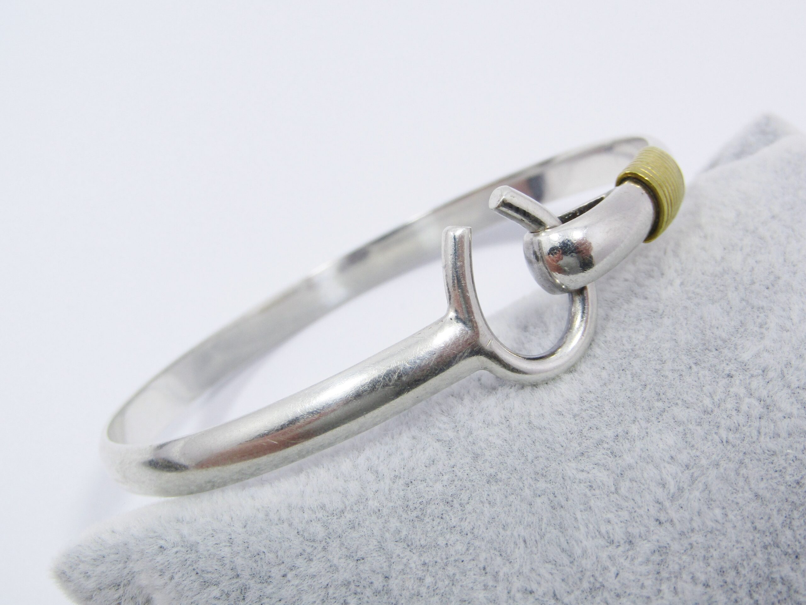 A Gorgeous Two Tone Cuff Design Bangle in Sterling Silver.