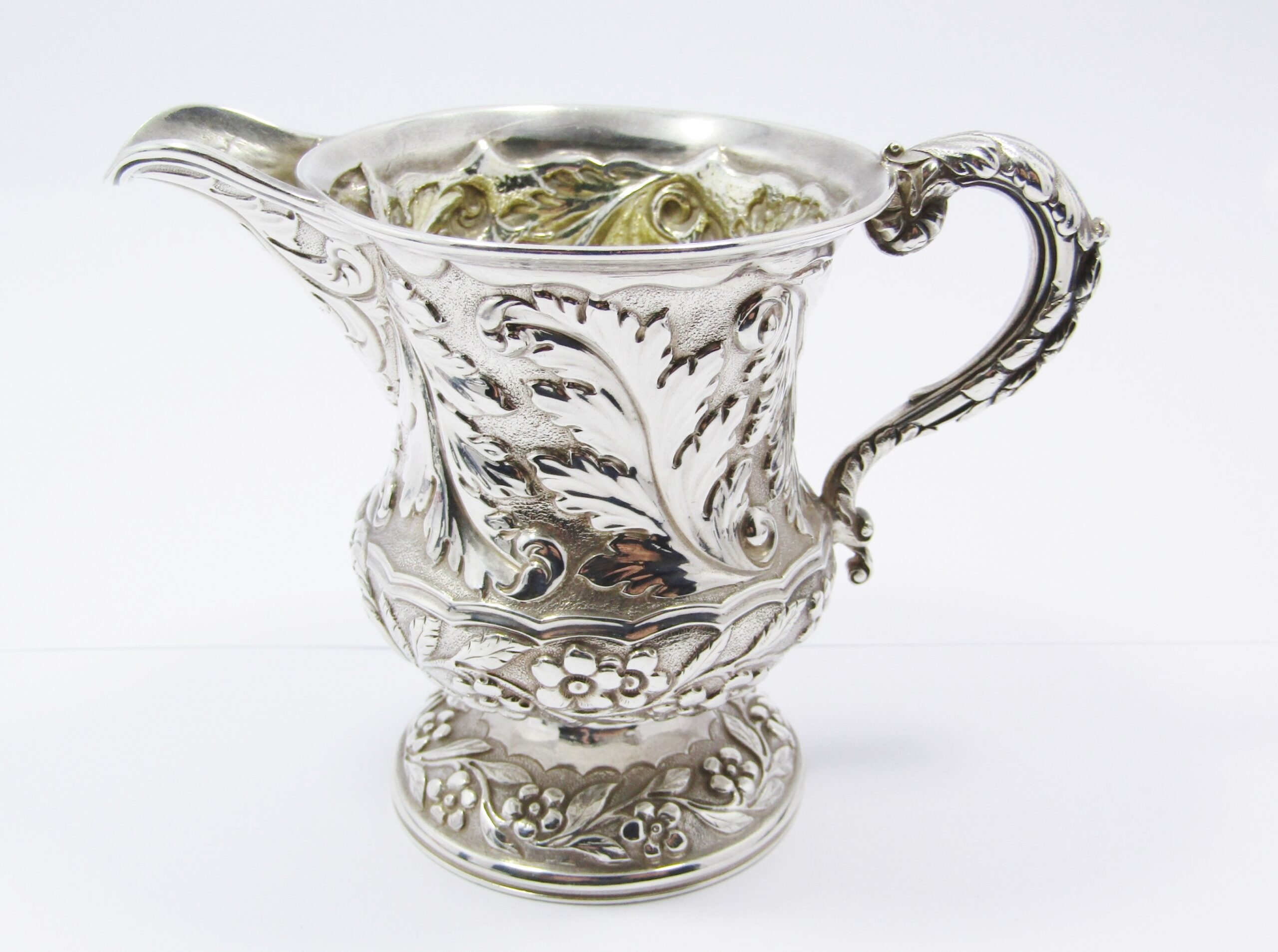 Beautiful! Antique (c1832) Ornate Sterling Silver Creamer