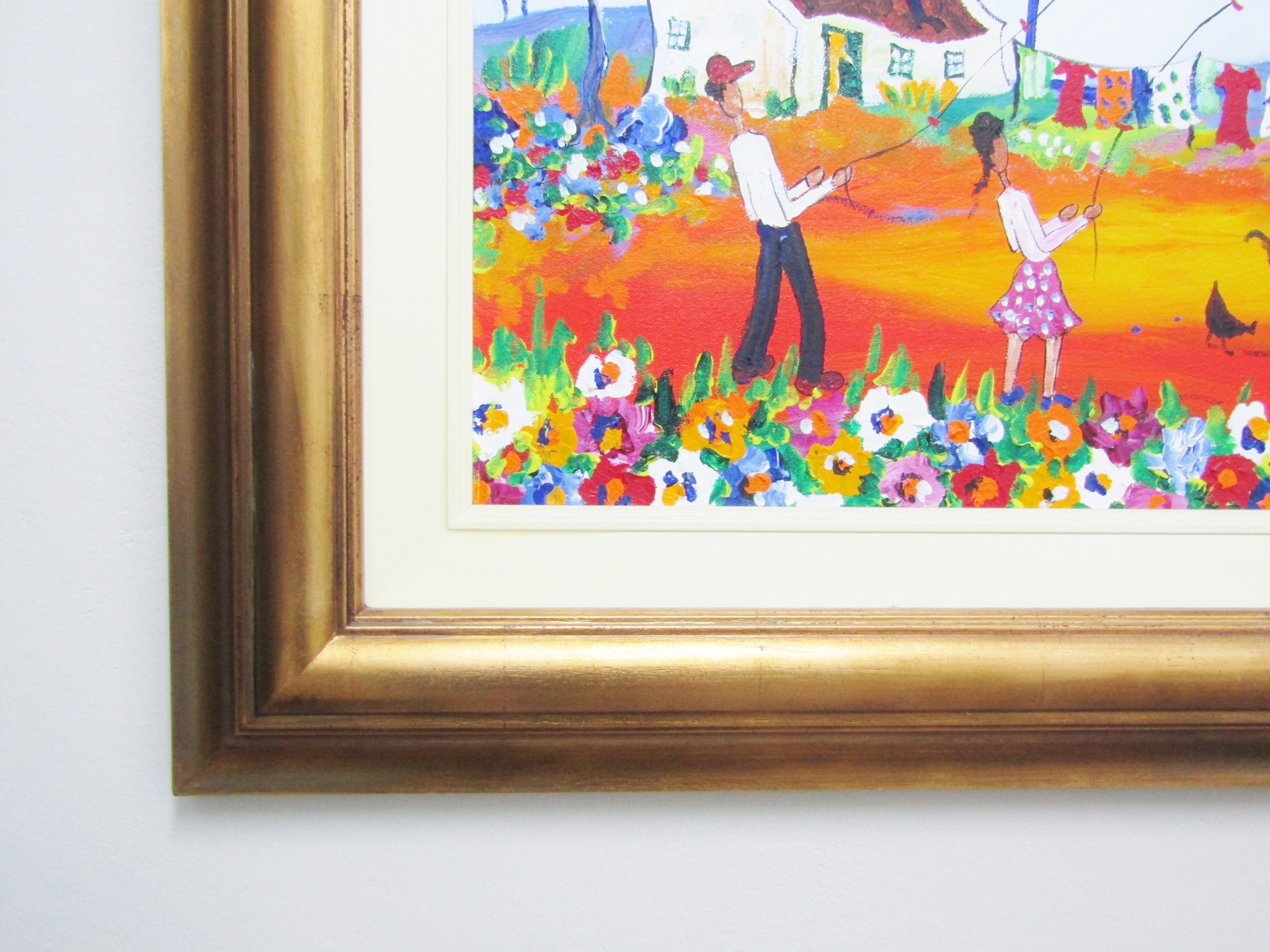 Stunning! Original Portchie (1963- ) Painting “Children with Kites”