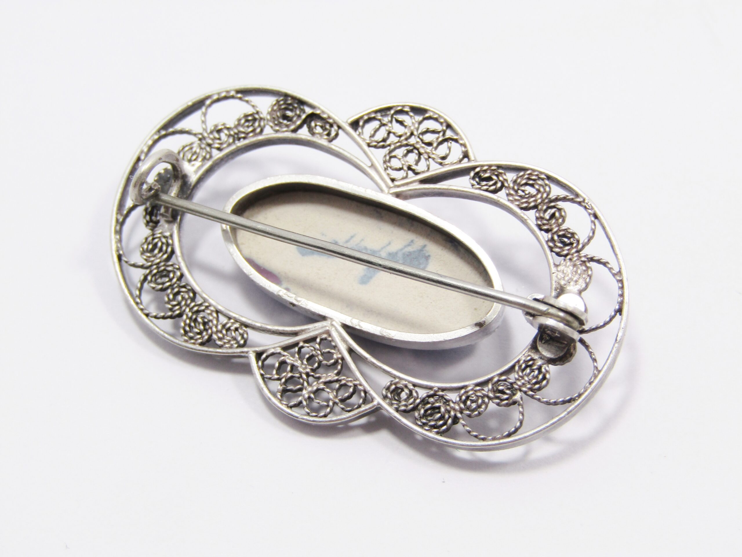 A Stunning Vintage Delft Brooch in Silver