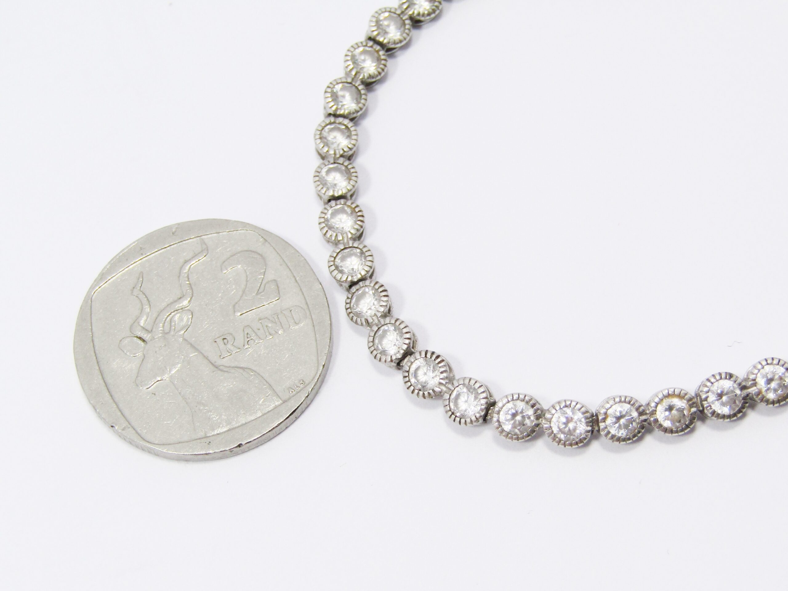 A Stunning Clear Zirconia Tennis Bracelet in Sterling Silver