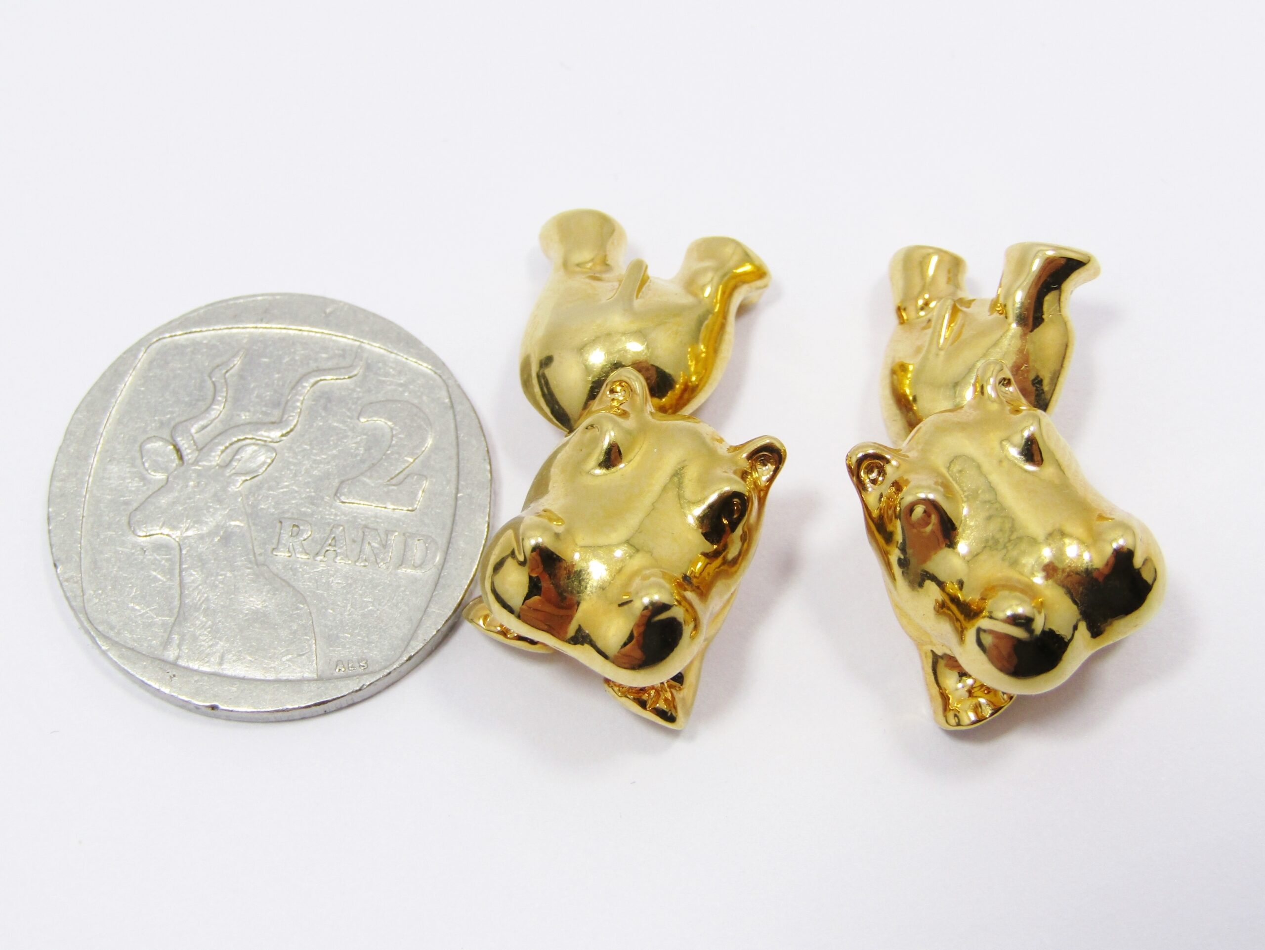 A Gorgeous Pair of Rolled Gold Hippopotamus Cuff Links