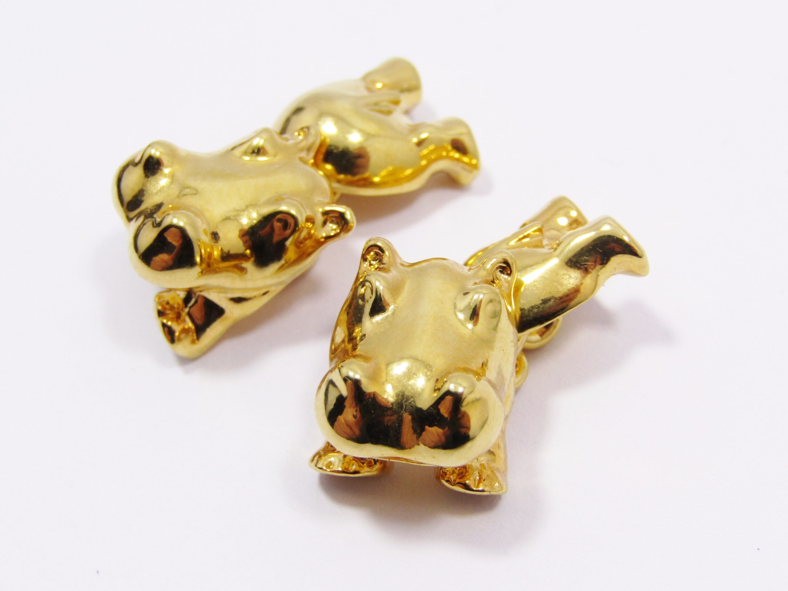 A Gorgeous Pair of Rolled Gold Hippopotamus Cuff Links