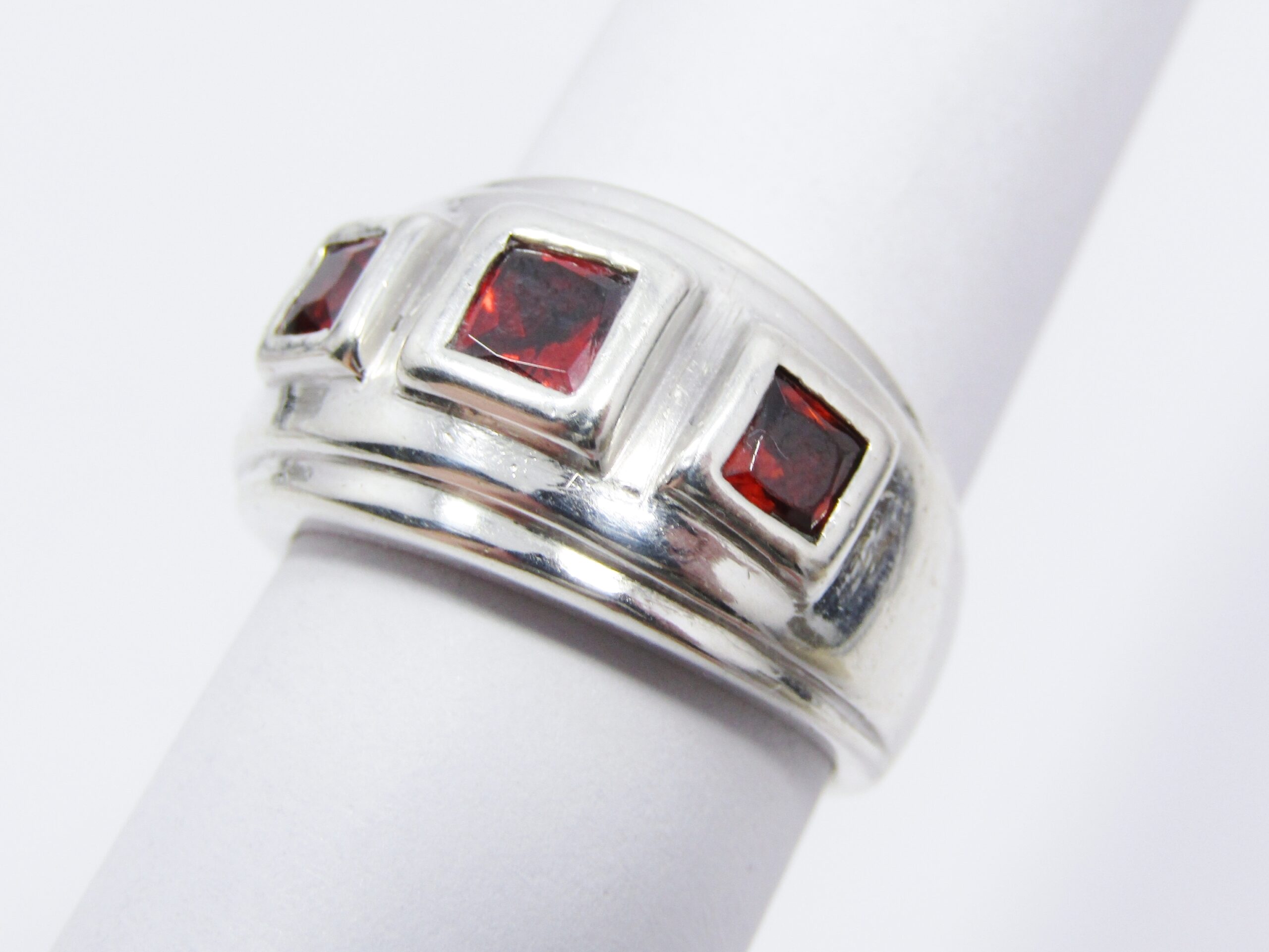 A Gorgeous Chunky Garnet ring in Sterling Silver