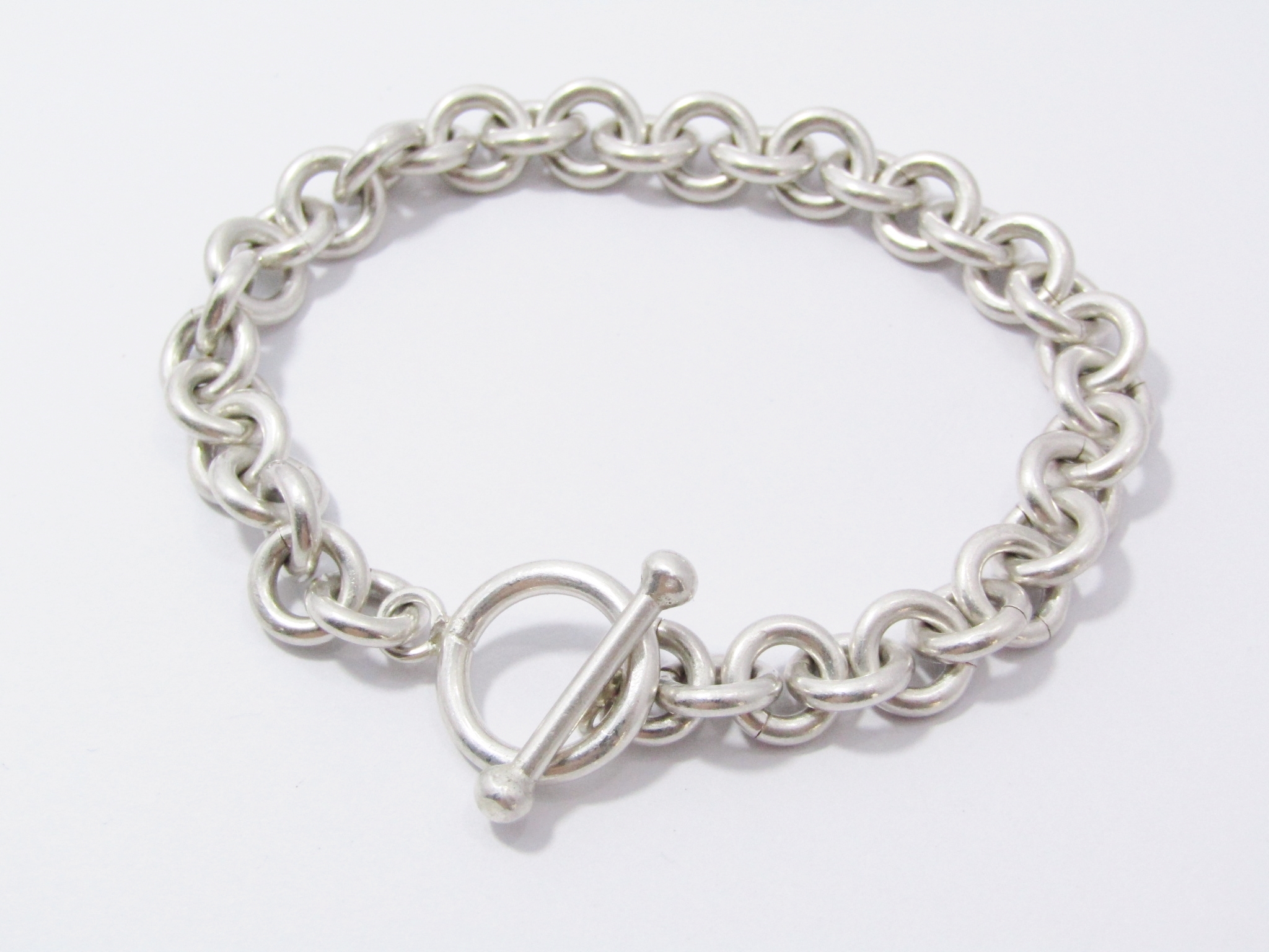 A Gorgeous Chunky Bracelet with a Fob Clasp in Sterling Silver.