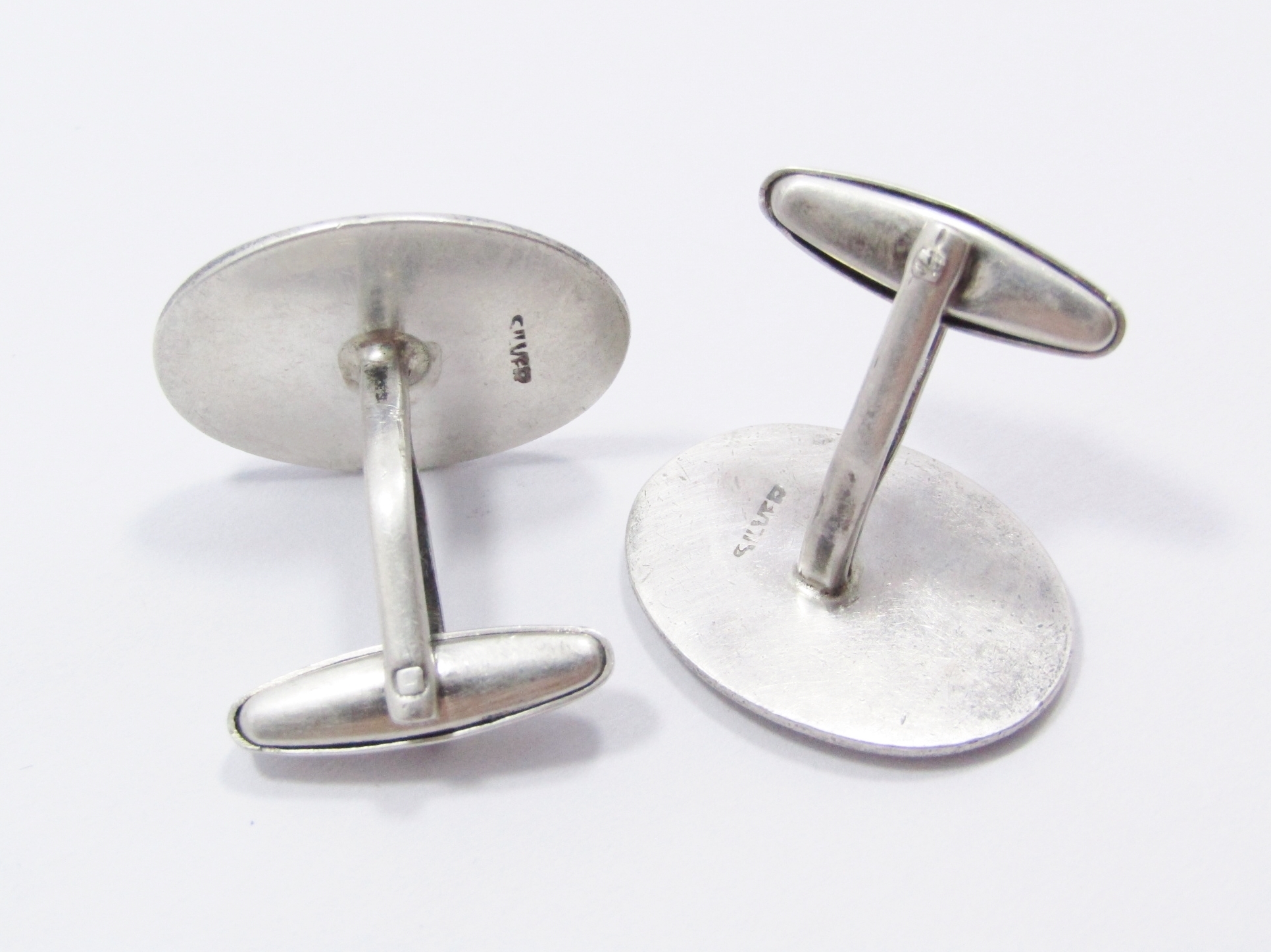 A Beautiful Pair of Vintage Cuff links With Roman Helmets in Sterling Silver.
