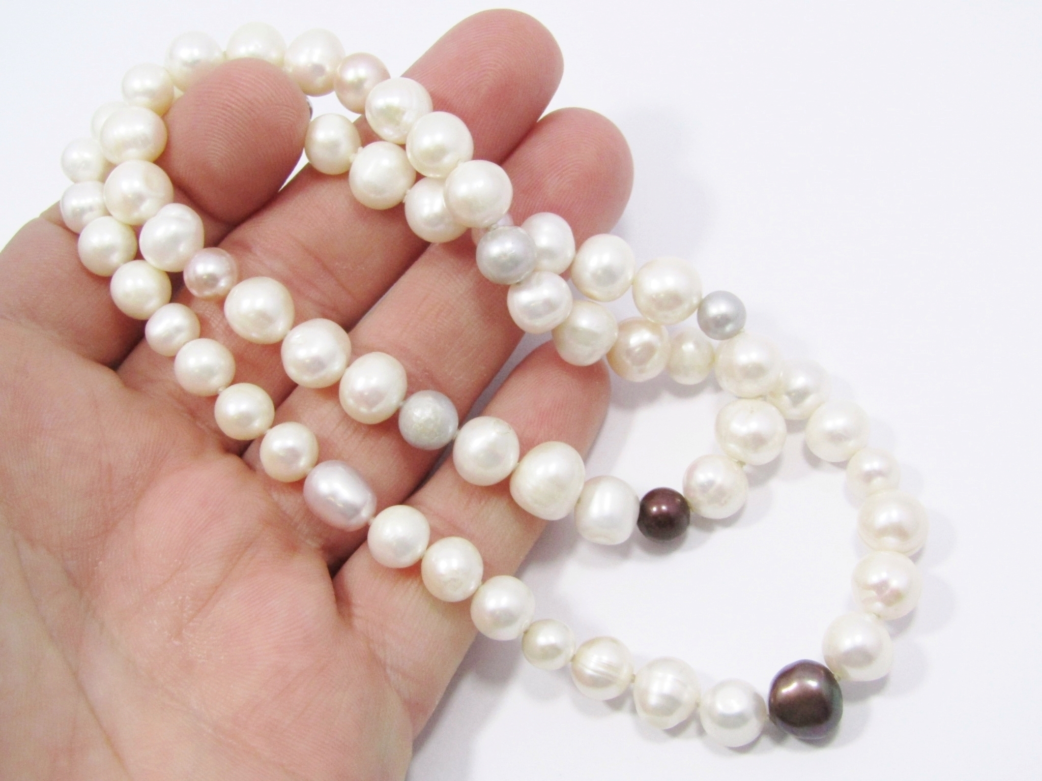 A Gorgeous String Of Fresh Water Pearls With a Sterling Silver Clasp