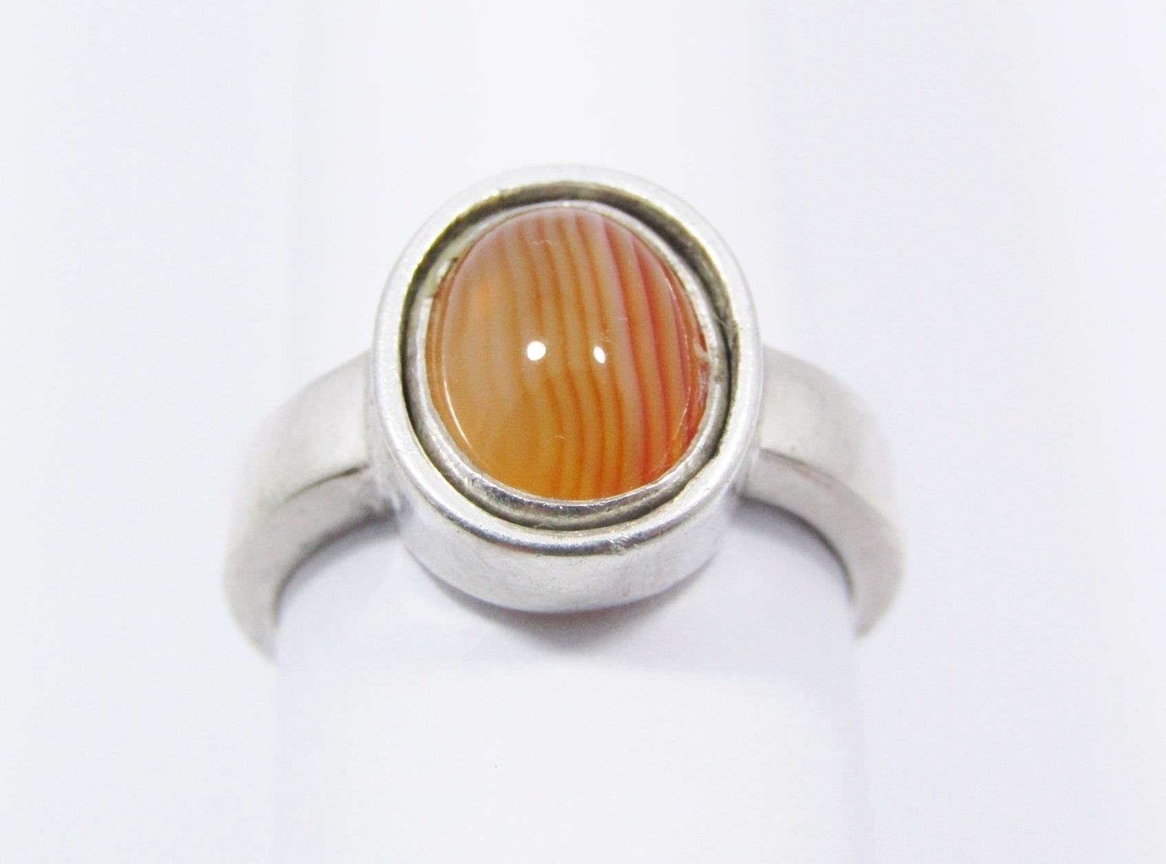 A Stunning Banded Agate Ring in Sterling Silver