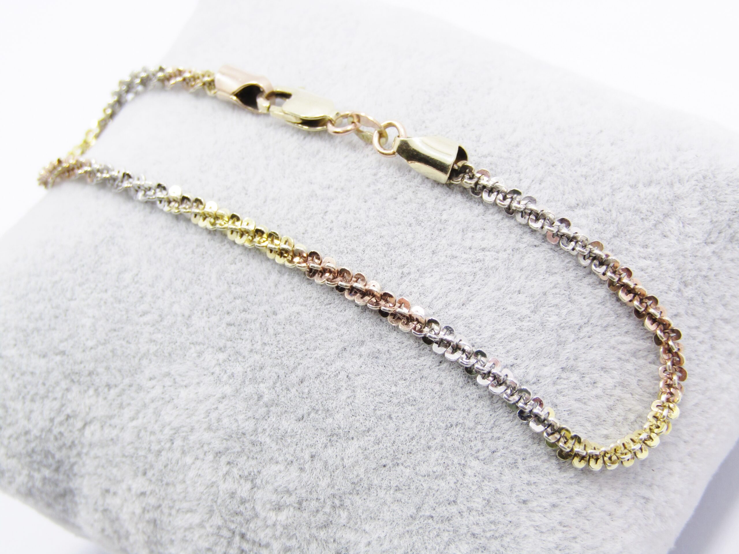 9CT Gold Fancy Design Tri-Colour Bracelet