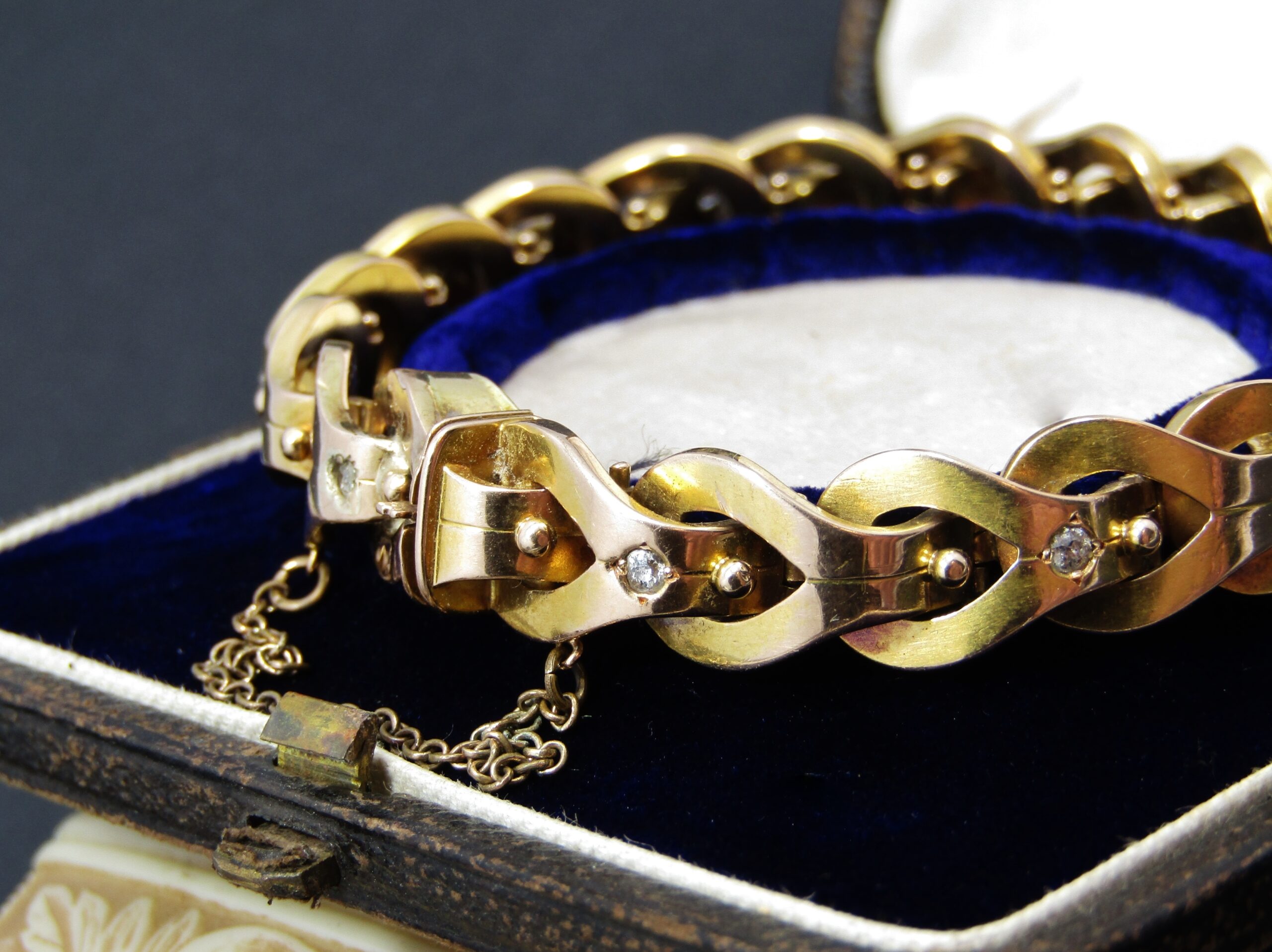 Stunning! Antique (c1895) 15CT Gold & Diamond Bracelet