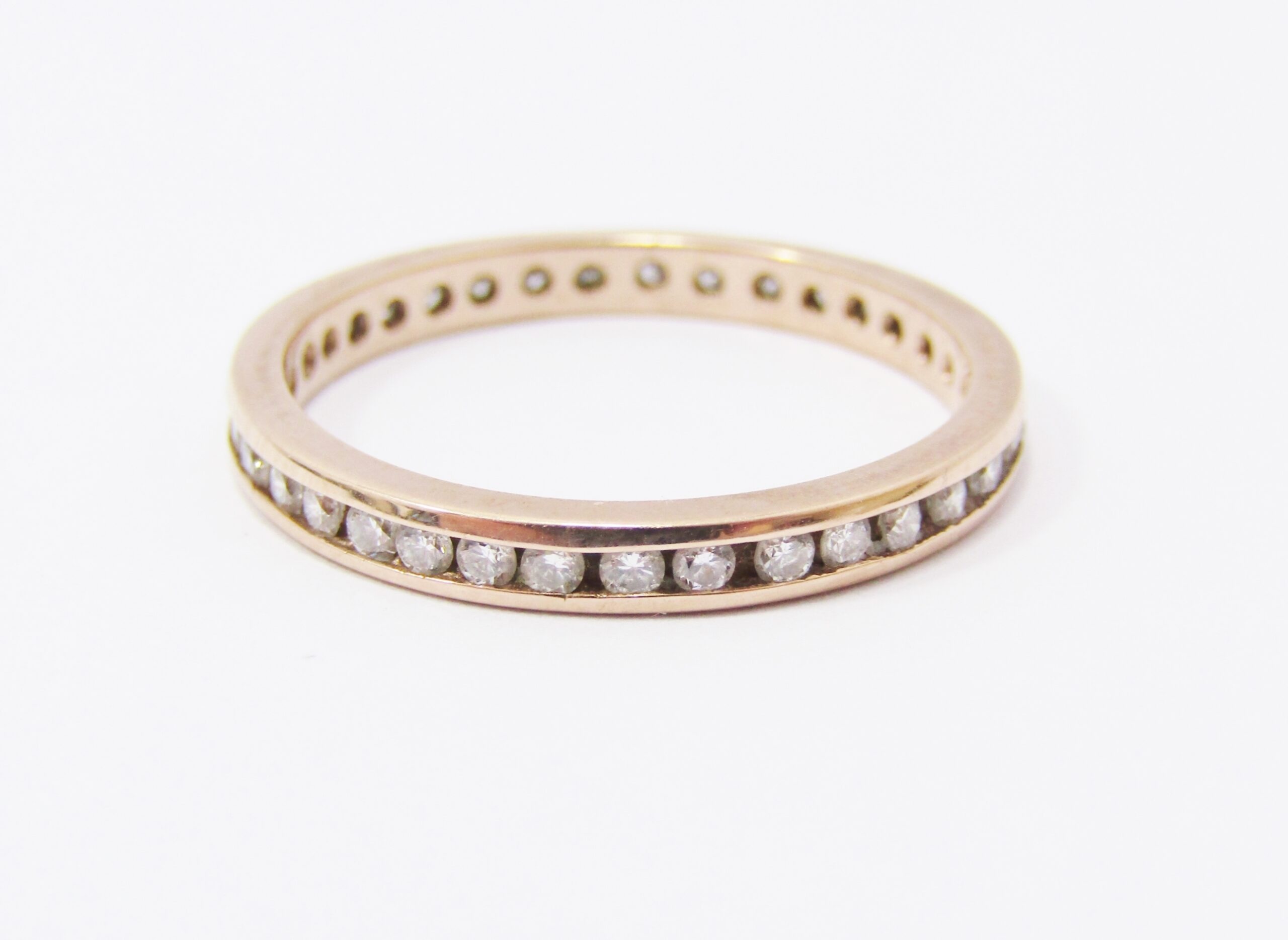 Stunning! 9CT Rose Gold & 0,36ctw Diamond Full Eternity Ring