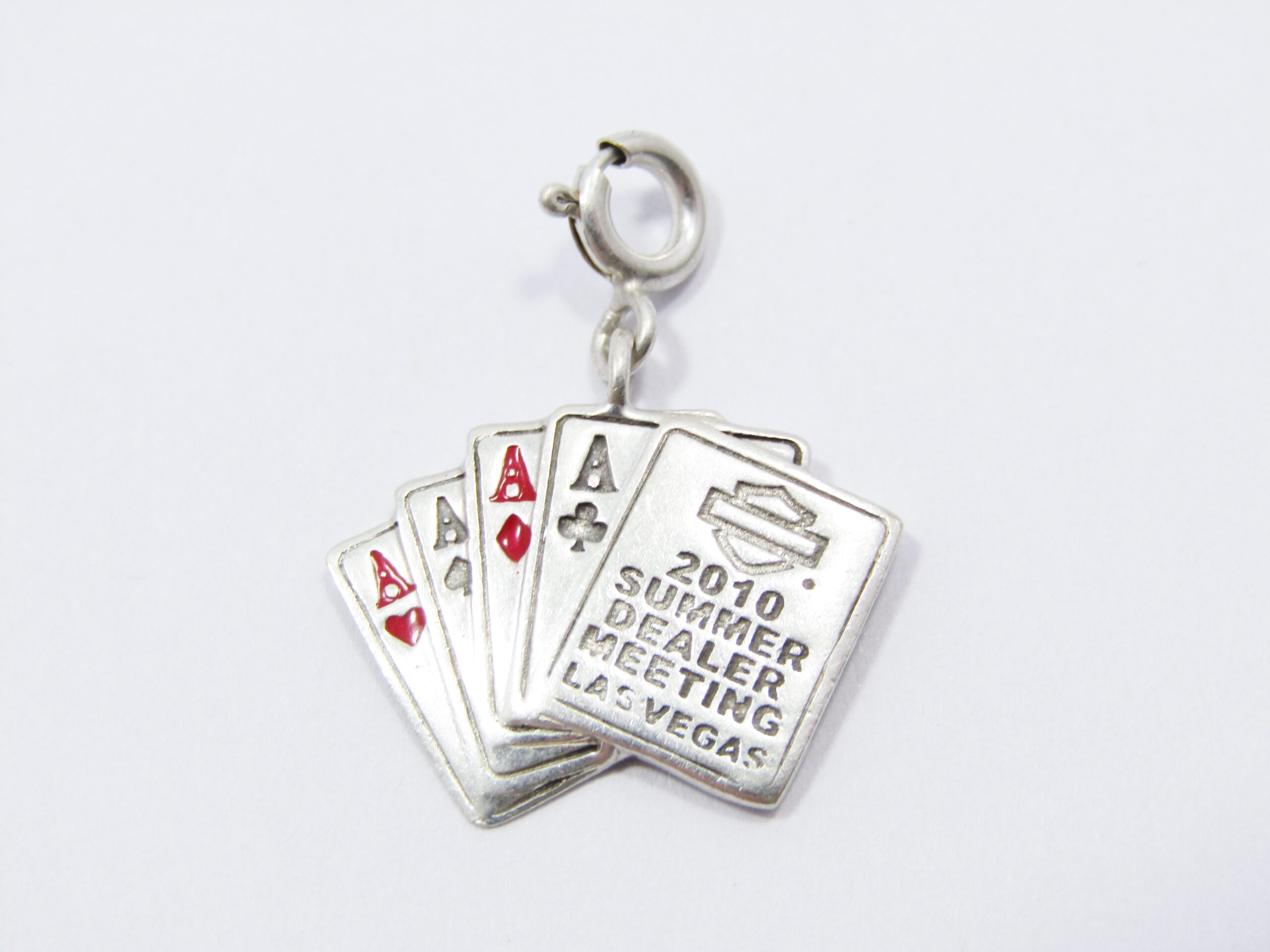 Sterling Silver Harley Davidson Aces Cards Charm
