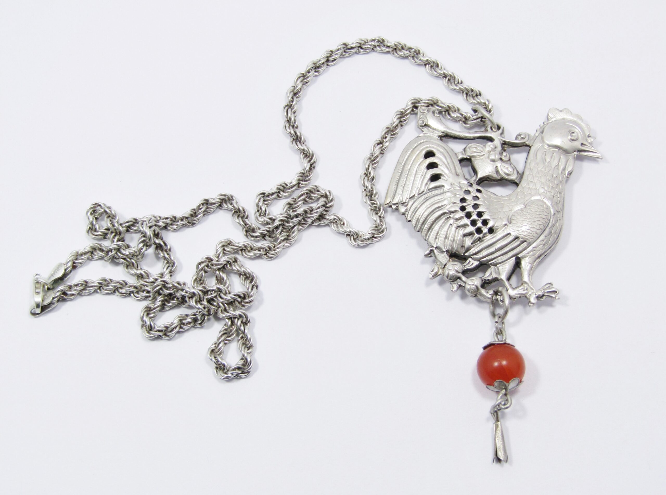 Beautiful Antique Chinese Silver Pendant on Chain