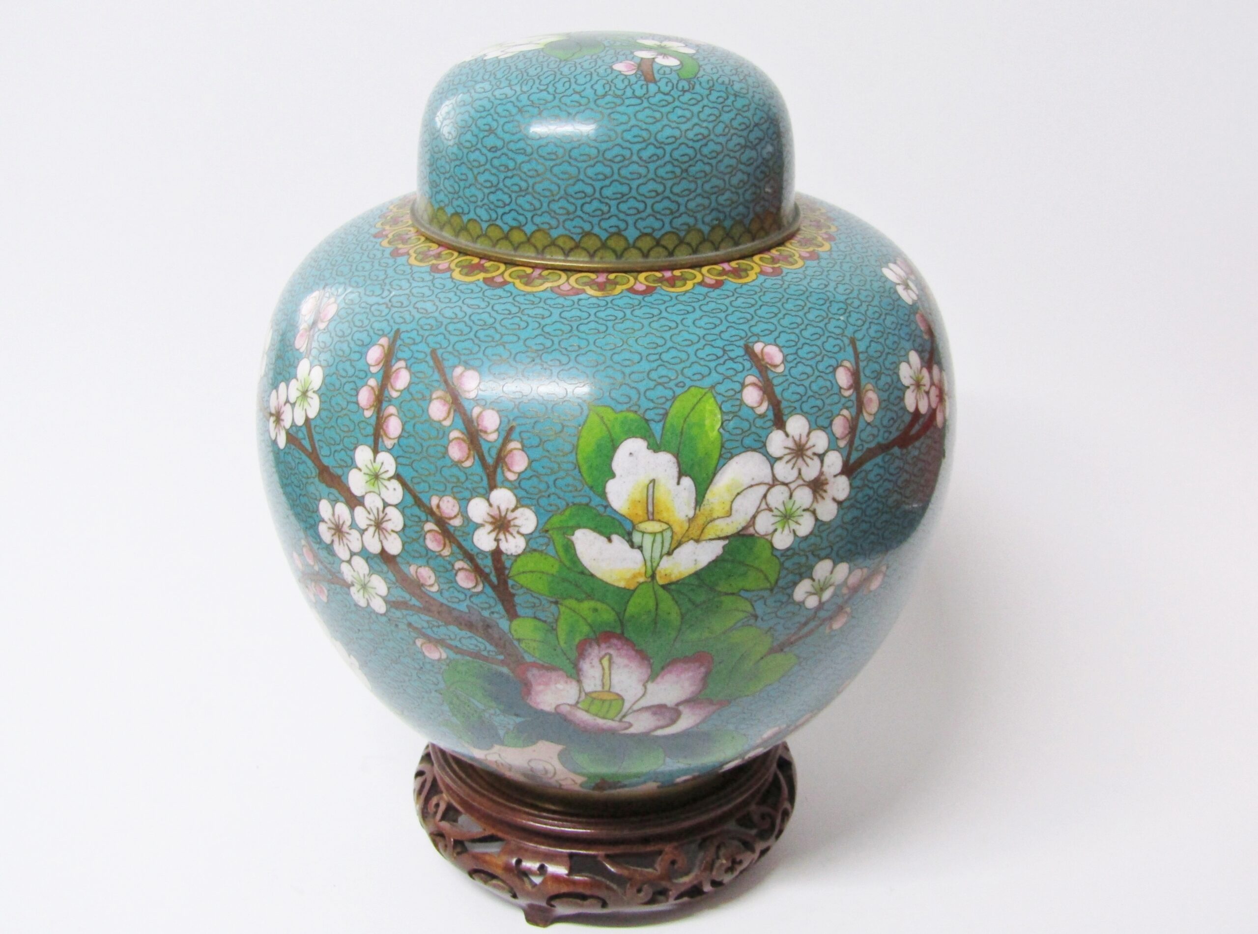 Stunning Large Oriental Cloisonne Ginger Jar