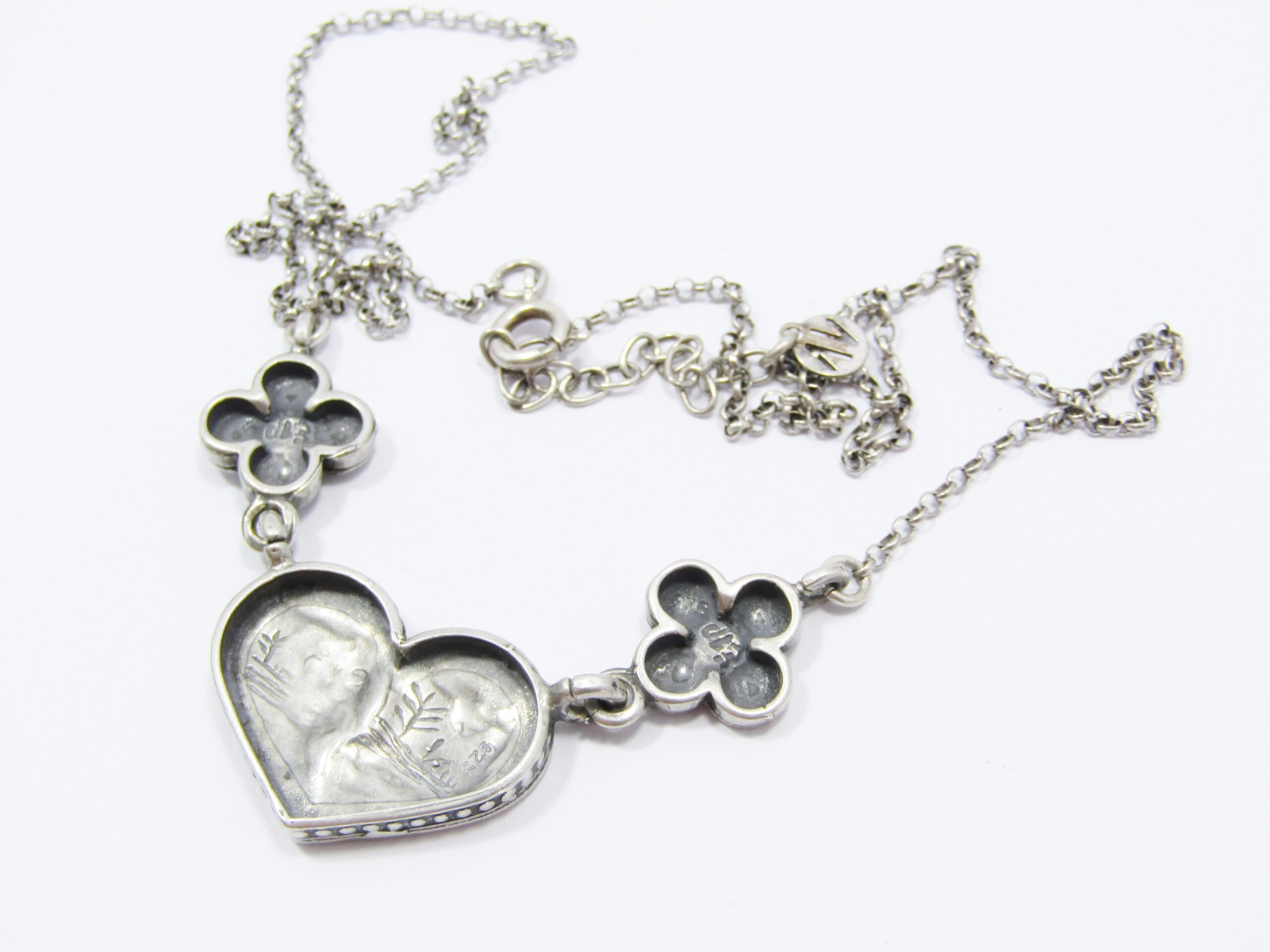 Beautiful "Always Together" Vintage Design Heart Necklace in Sterling Silver