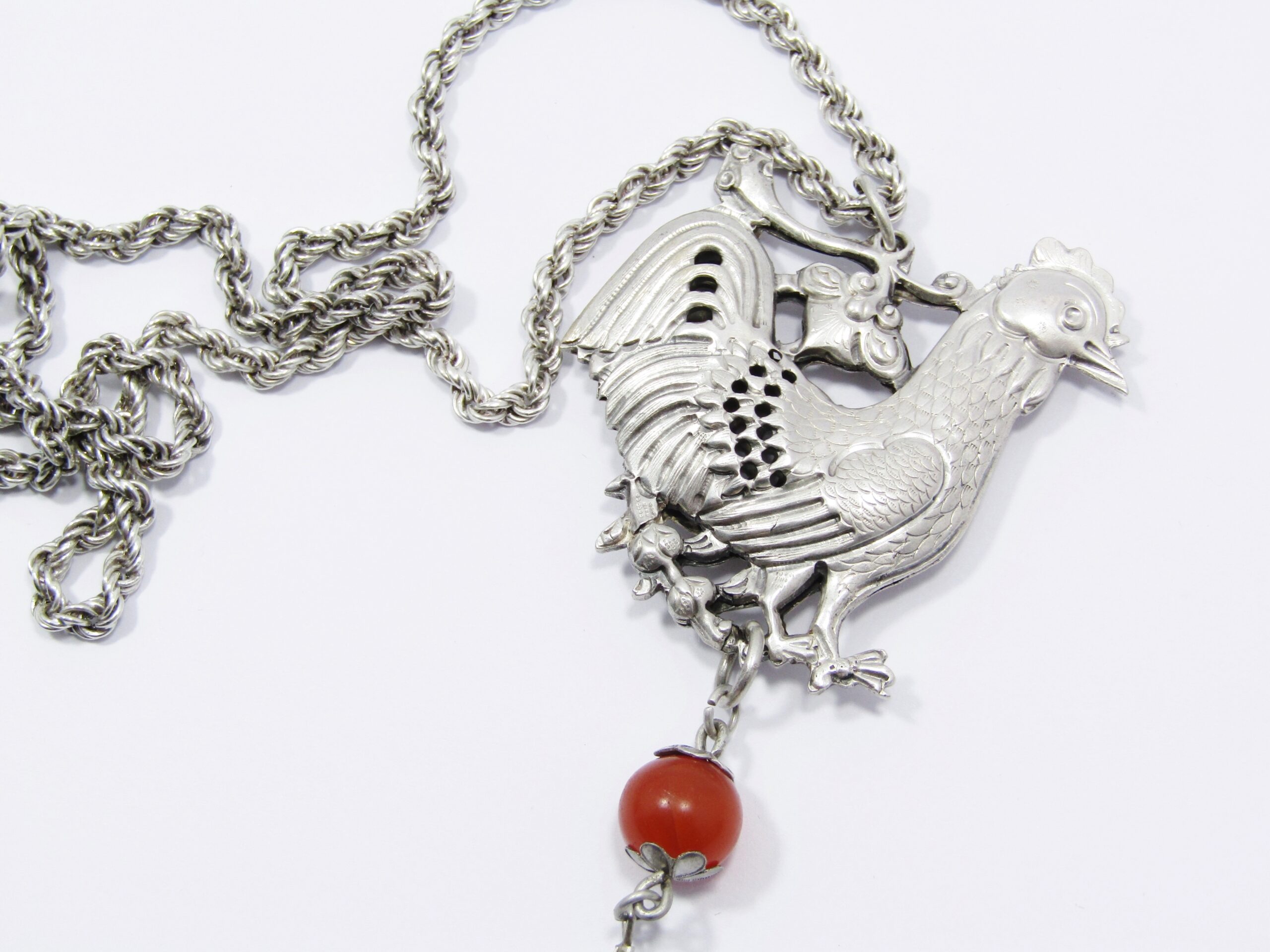 Beautiful Antique Chinese Silver Pendant on Chain