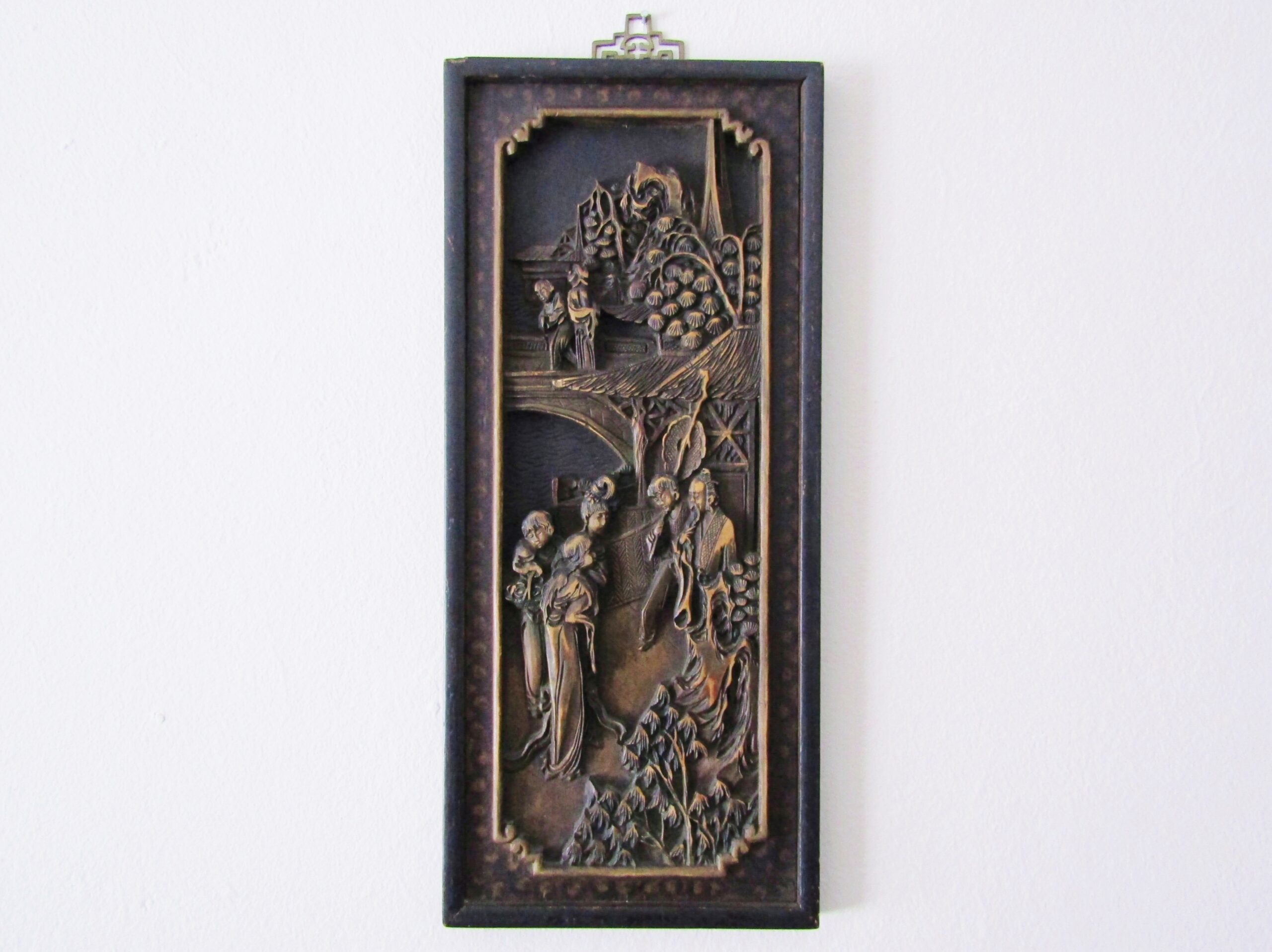 Oriental Long Wooden Carved Panel