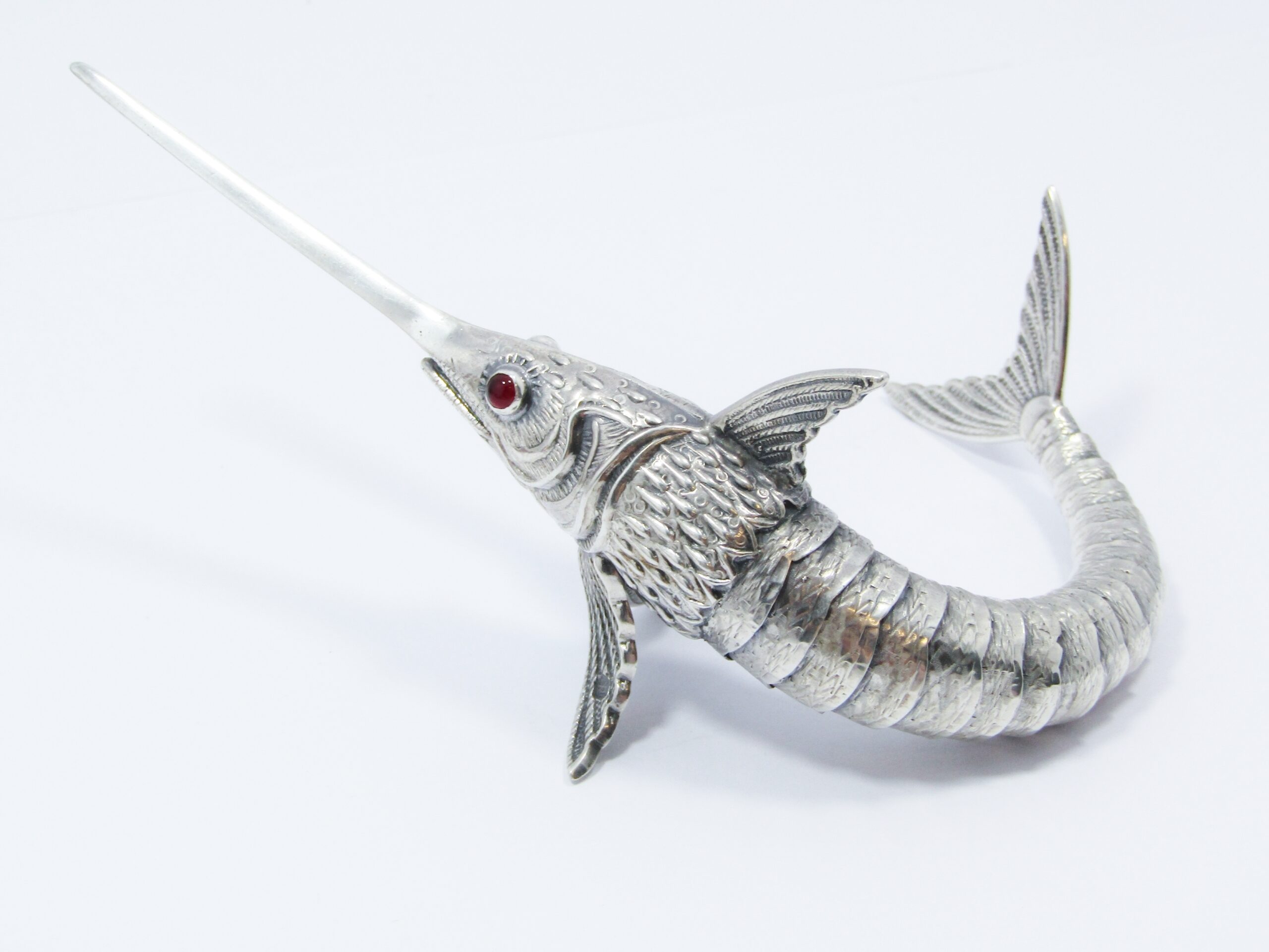 Rare! Vintage Spanish Articulated Silver Fish Ornament (2 of 3)