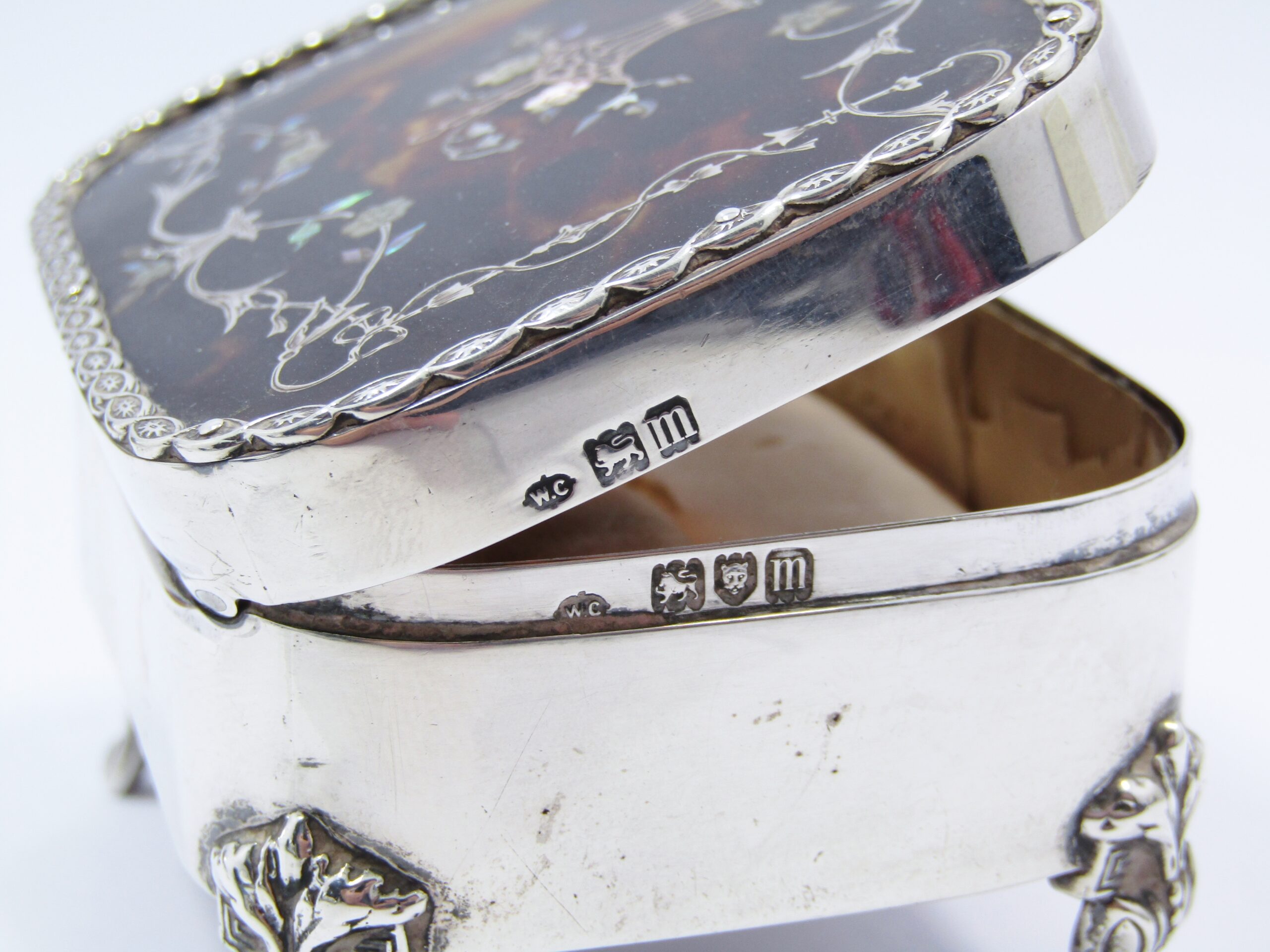 Stunning! Antique (c1907) Silver & Tortoise Shell Box