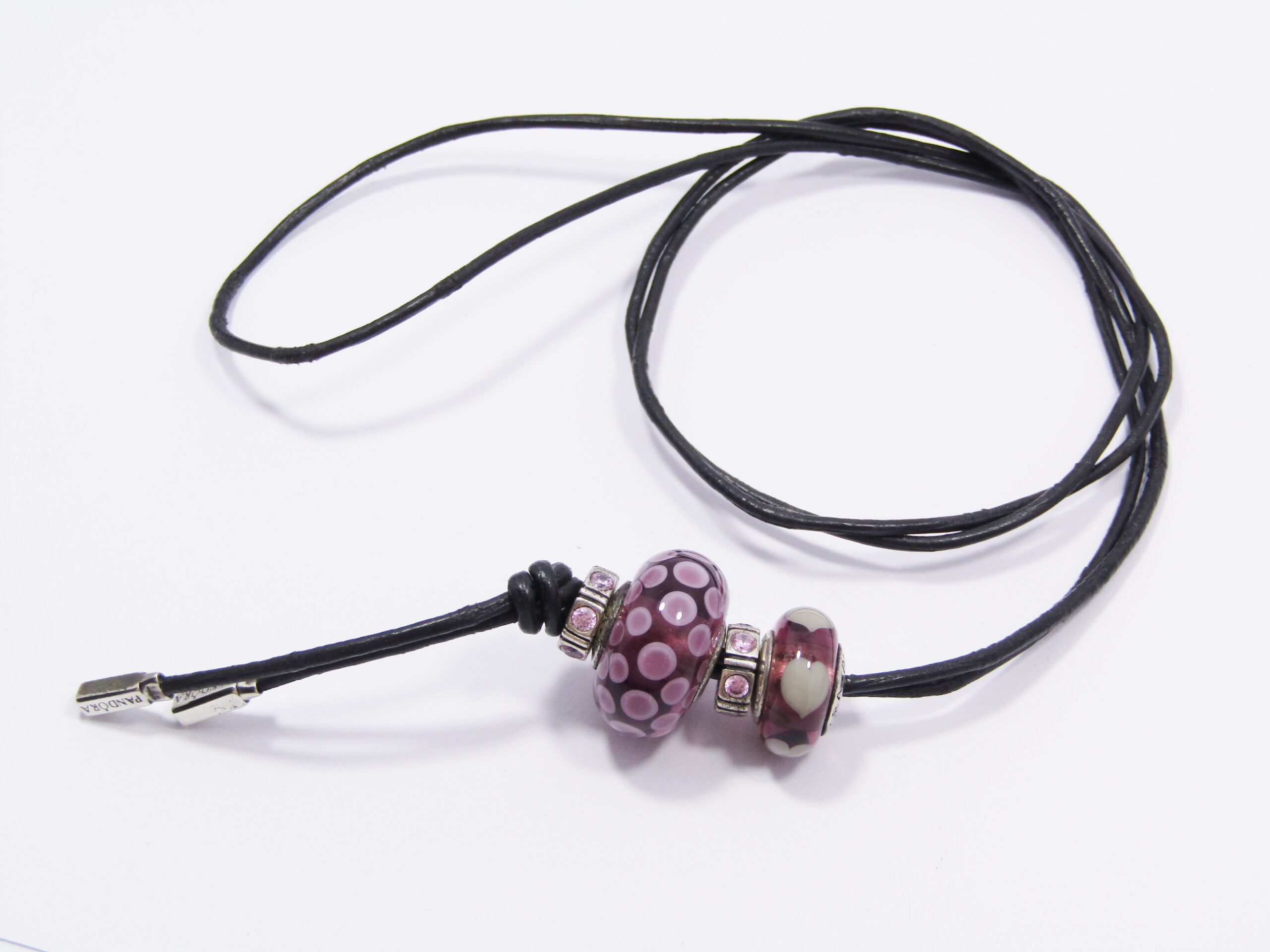 An Early Pandora Sterling Silver & Leather Fob