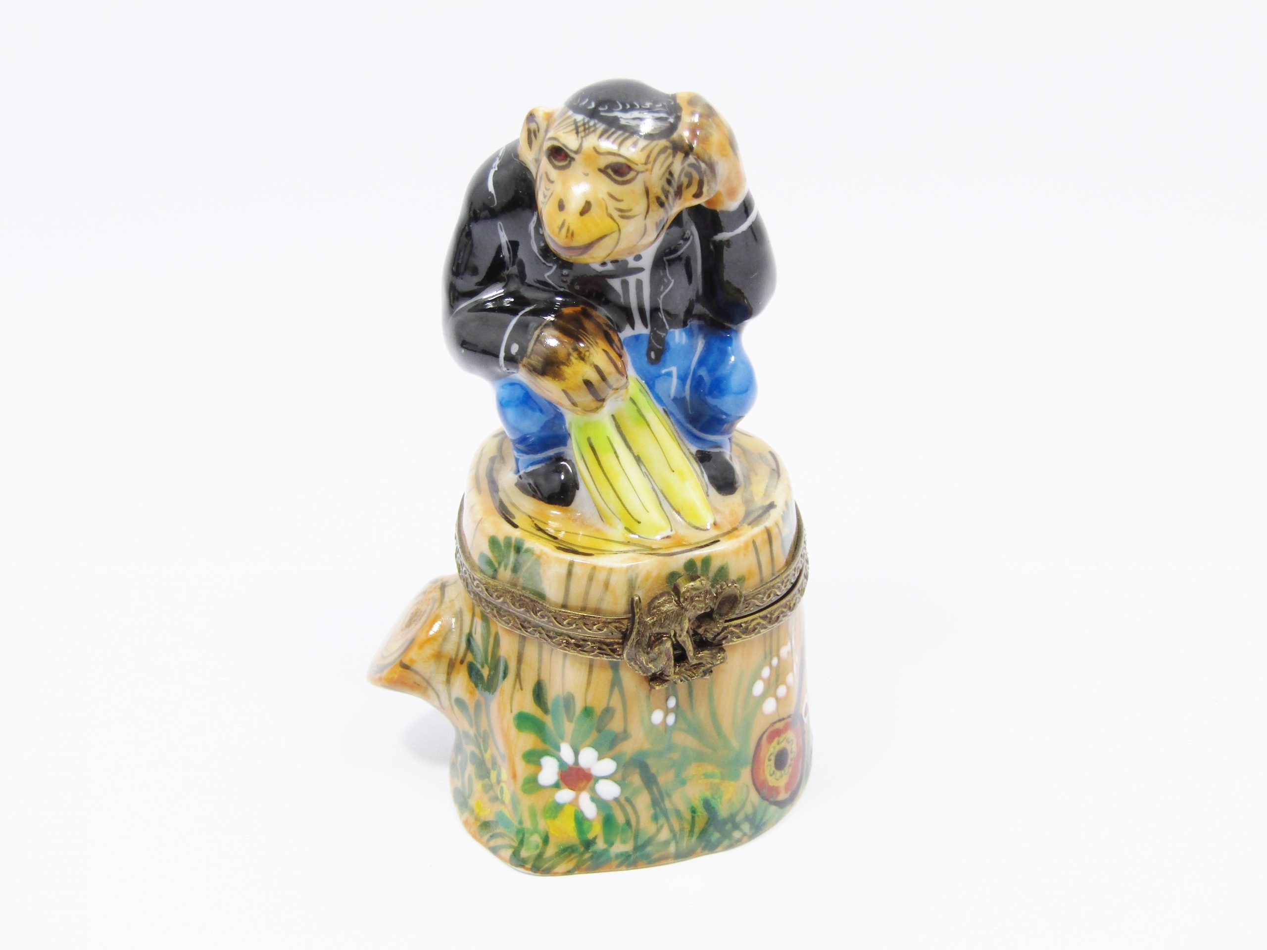 Limoges (France) Hand-Painted "Monkey" Trinket Box