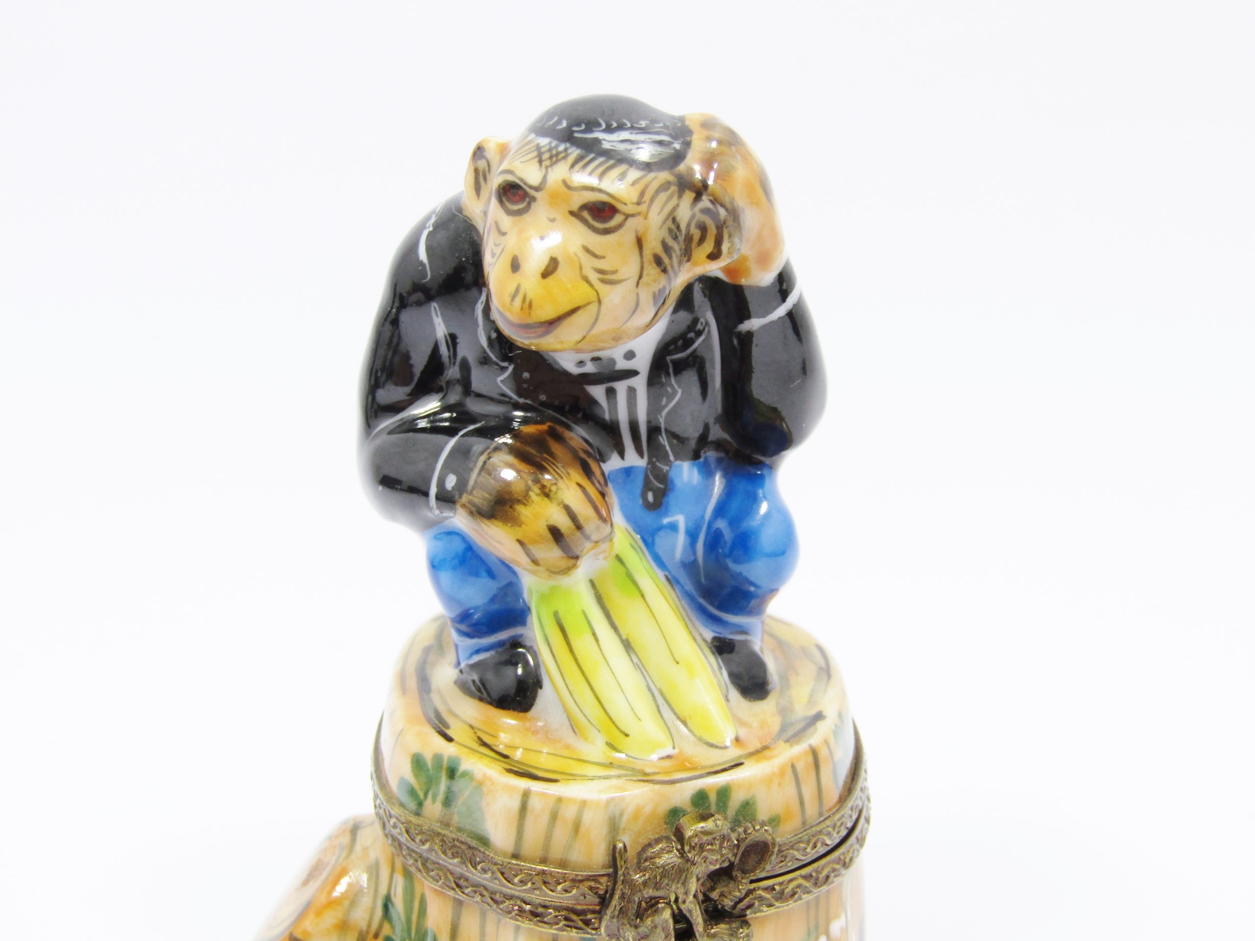 Limoges (France) Hand-Painted "Monkey" Trinket Box
