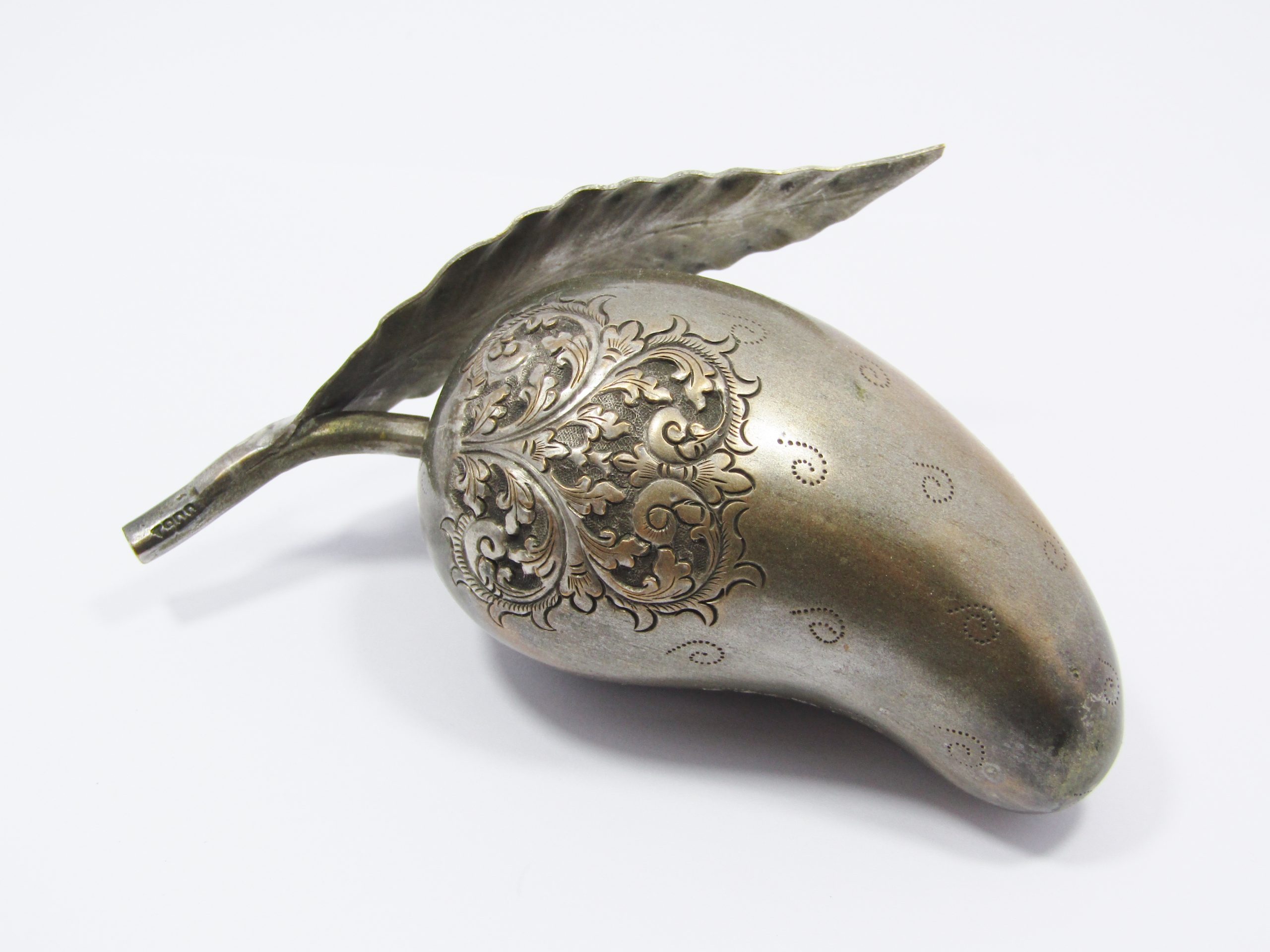 Antique/Vintage Cambodian Silver Mango Shaped Box