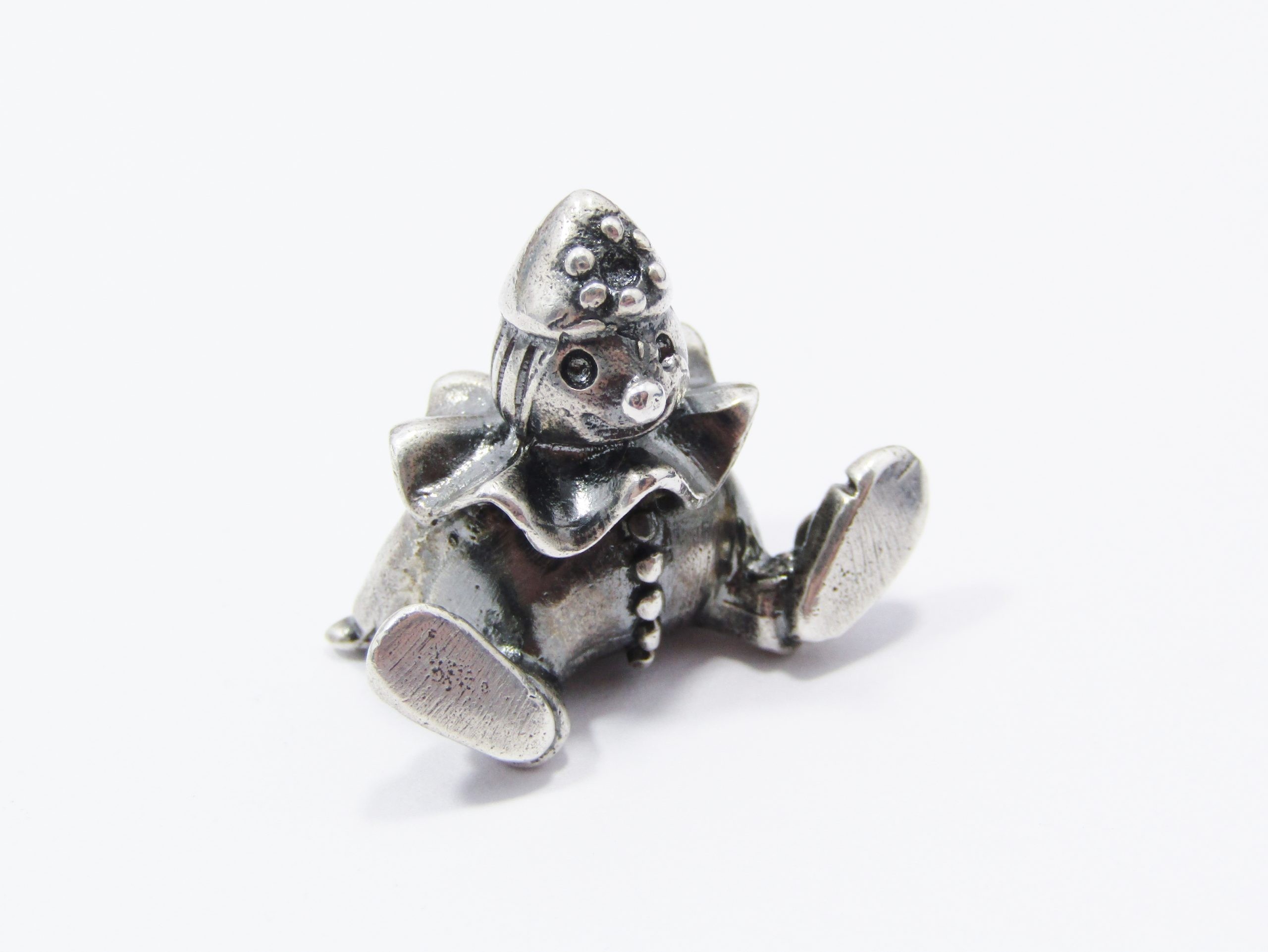 Quirky Miniature Sterling Silver Clown Figurine