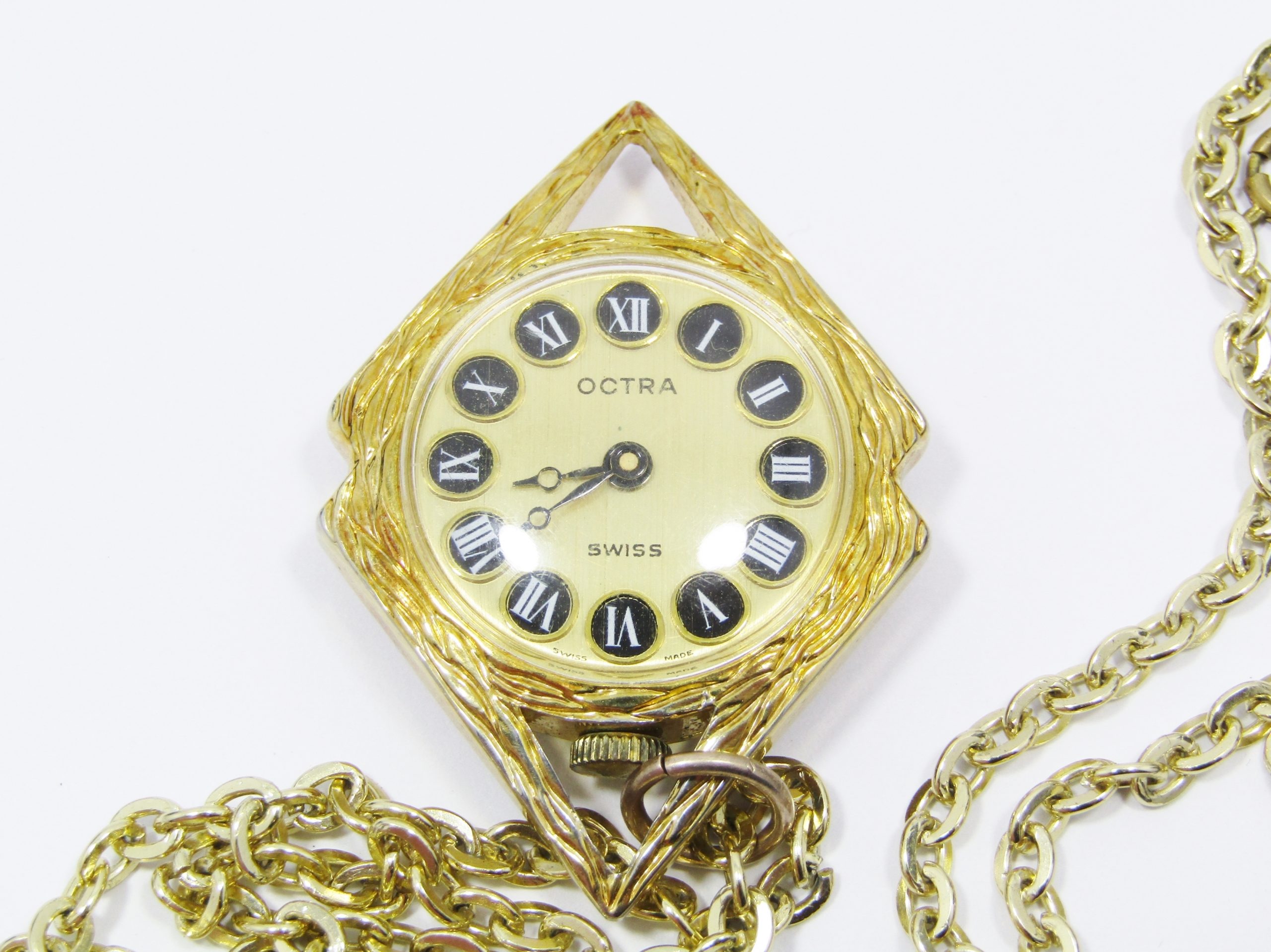 Lovely Vintage Gold-Tone Swiss Watch Necklace