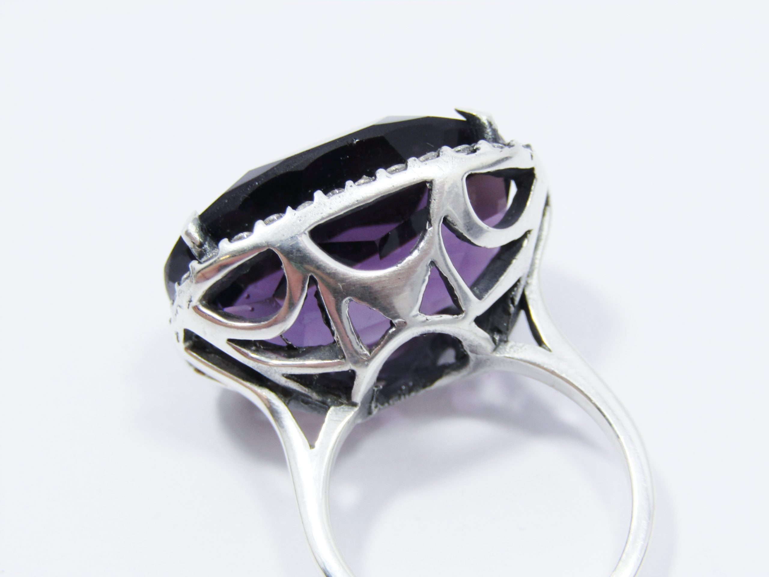 A Gorgeous Chunky Purple Stone Ring in Sterling Silver