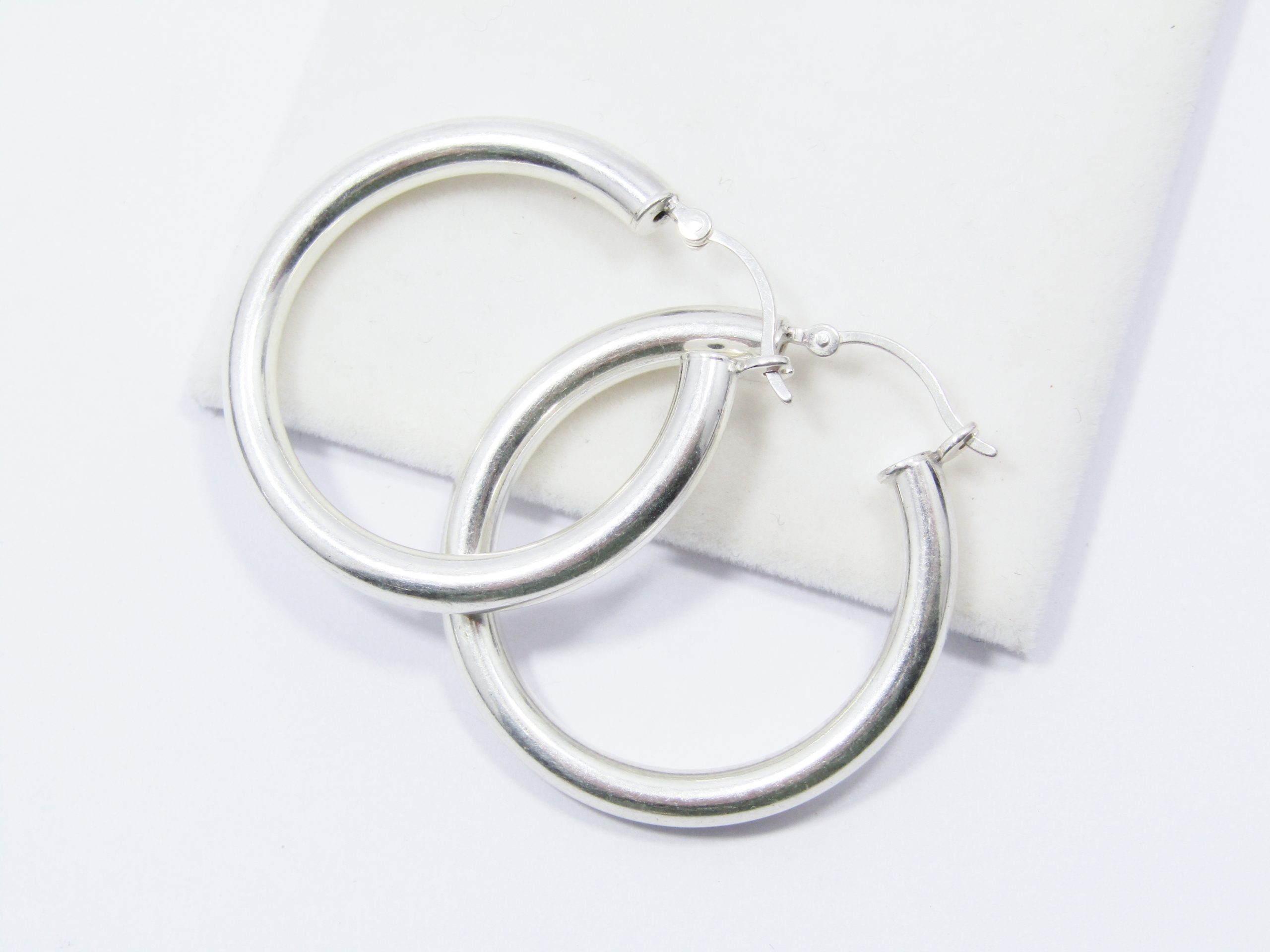 A Stunning Pair of Gypsy Hoop Earrings in Sterling Silver