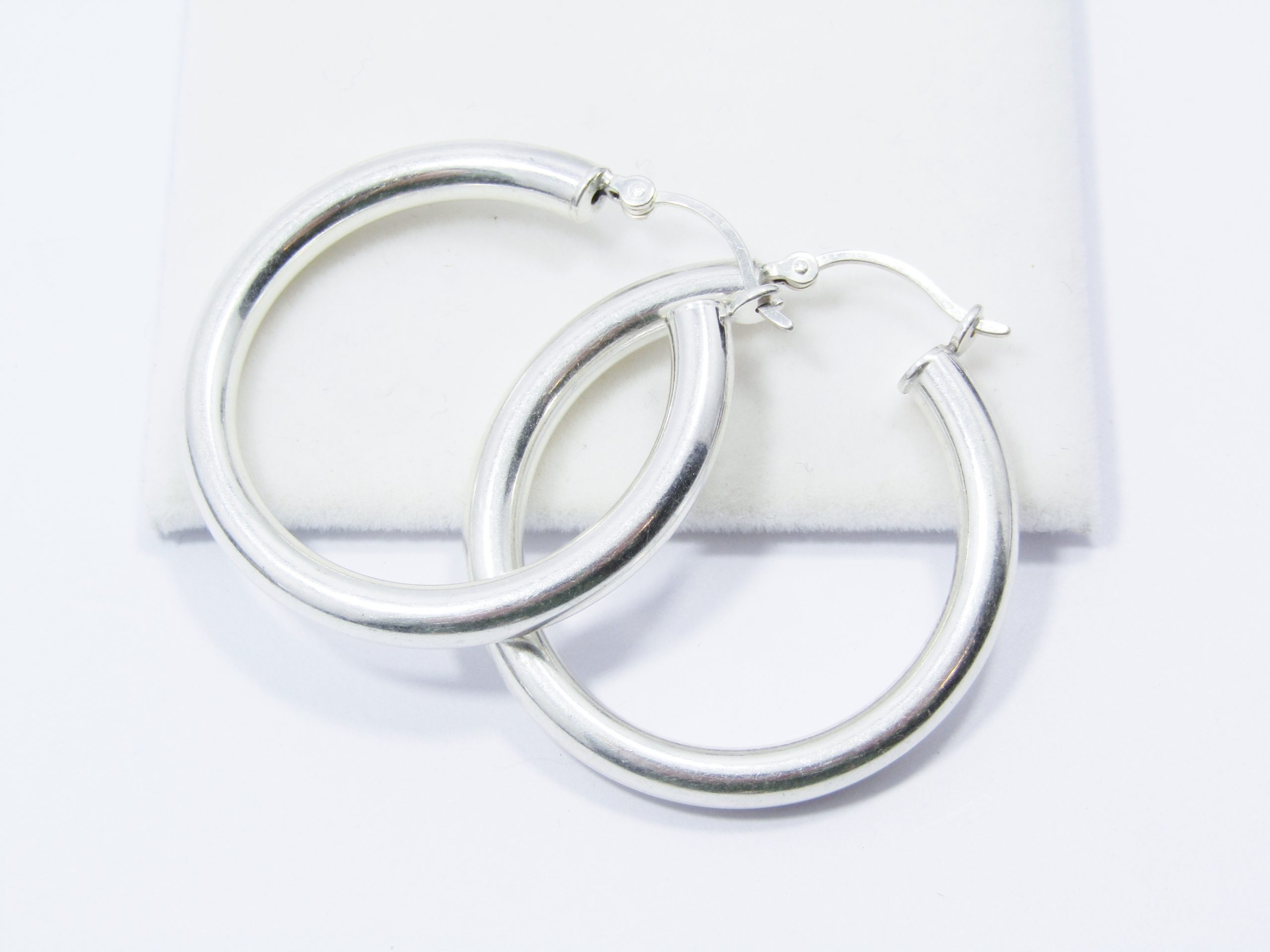 A Stunning Pair of Gypsy Hoop Earrings in Sterling Silver