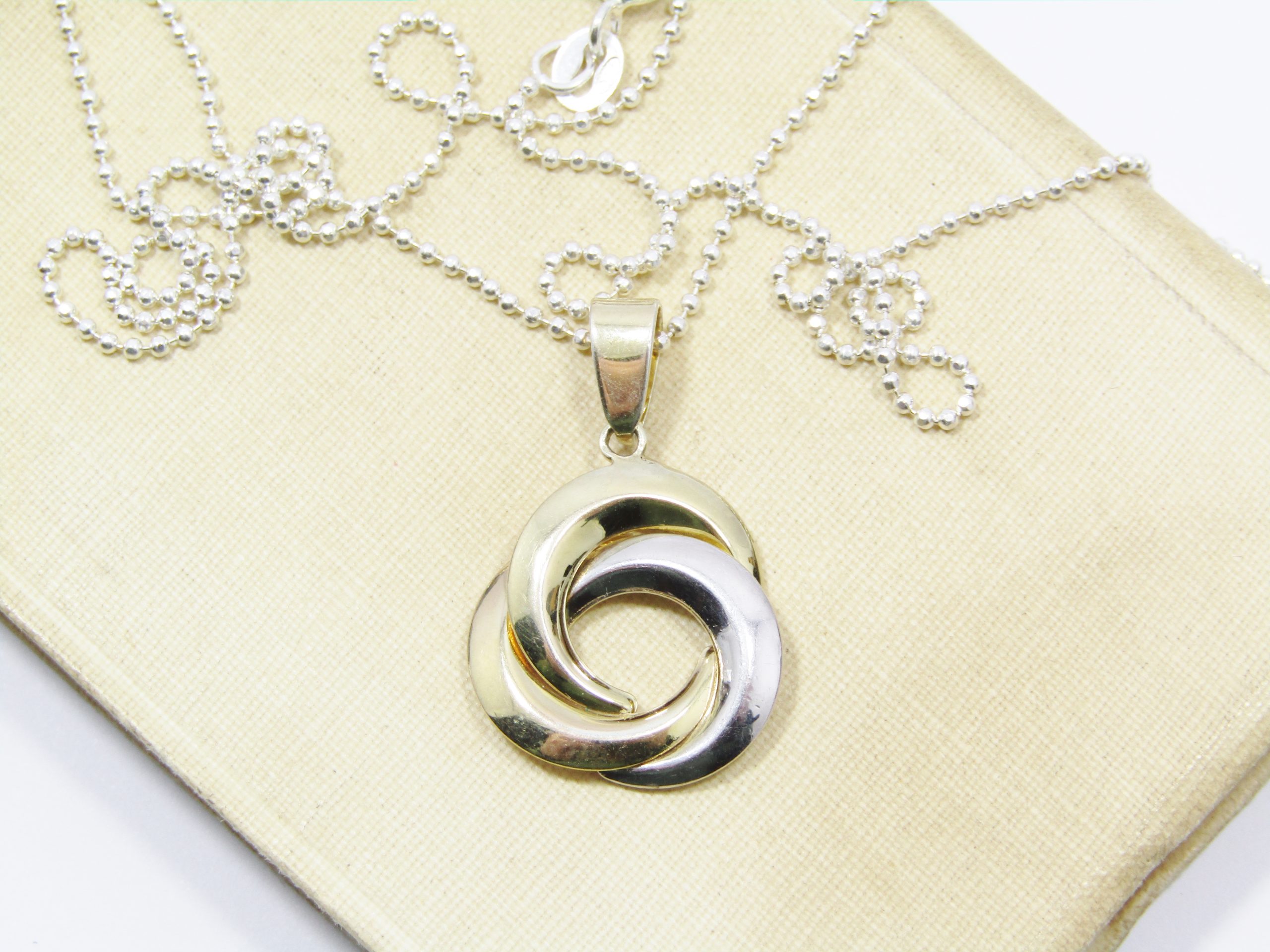 A Stunning Gold Gilt Over Sterling Silver Pendant on Chain