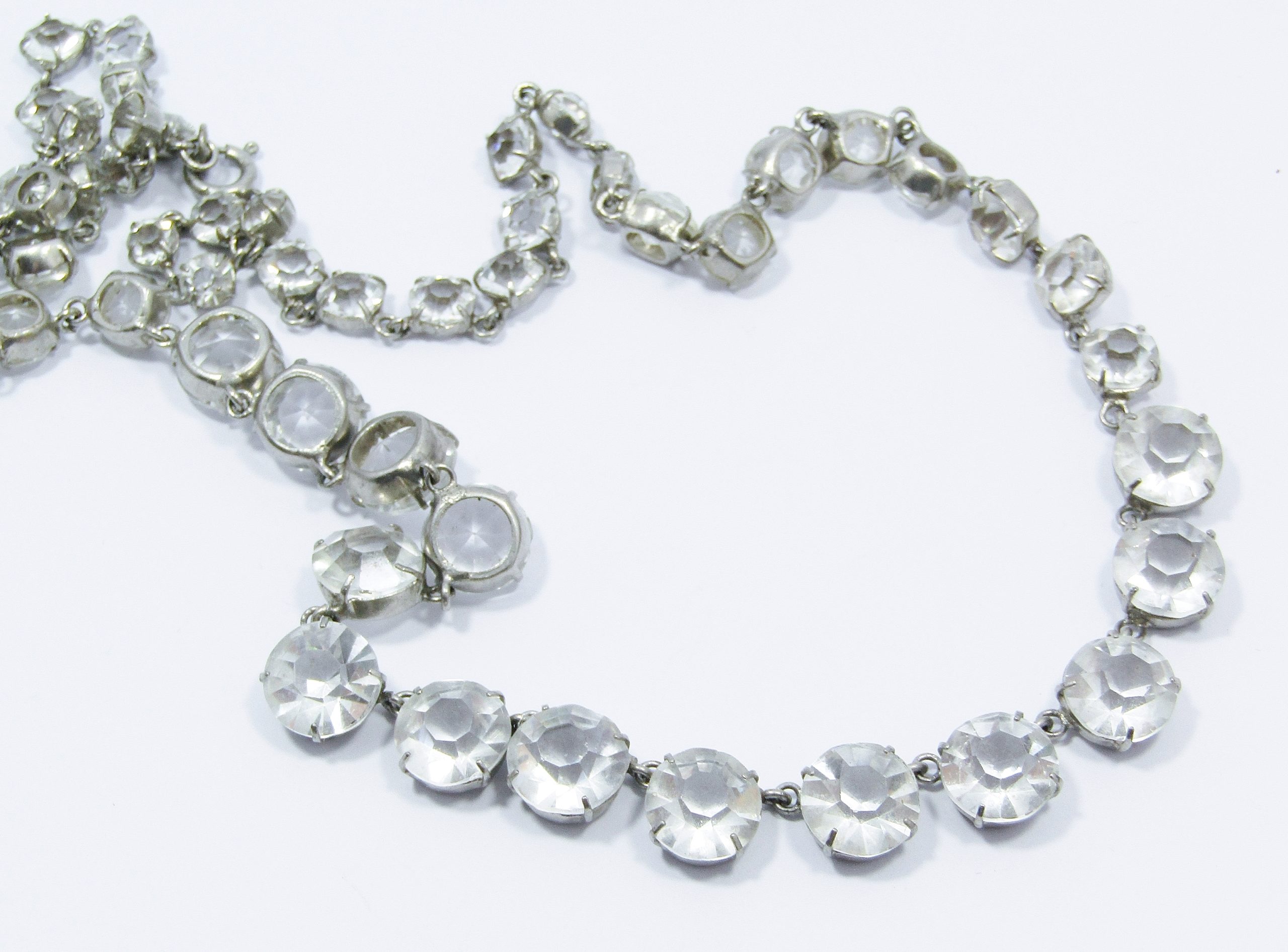 Beautiful! Vintage Glass Paste Riviera Necklace