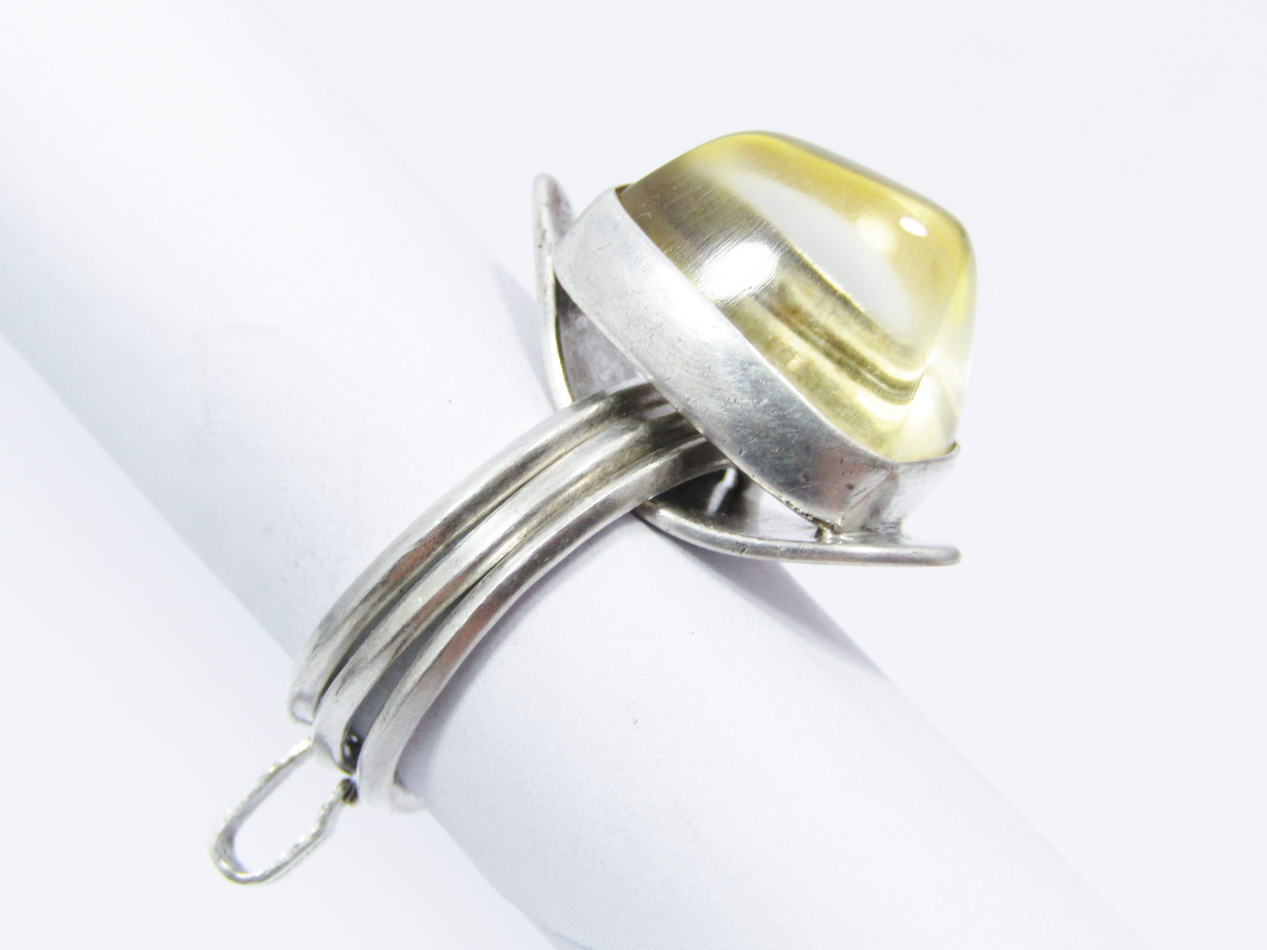 Andreas Daub German Modernist Sterling Silver Ring/Pendant