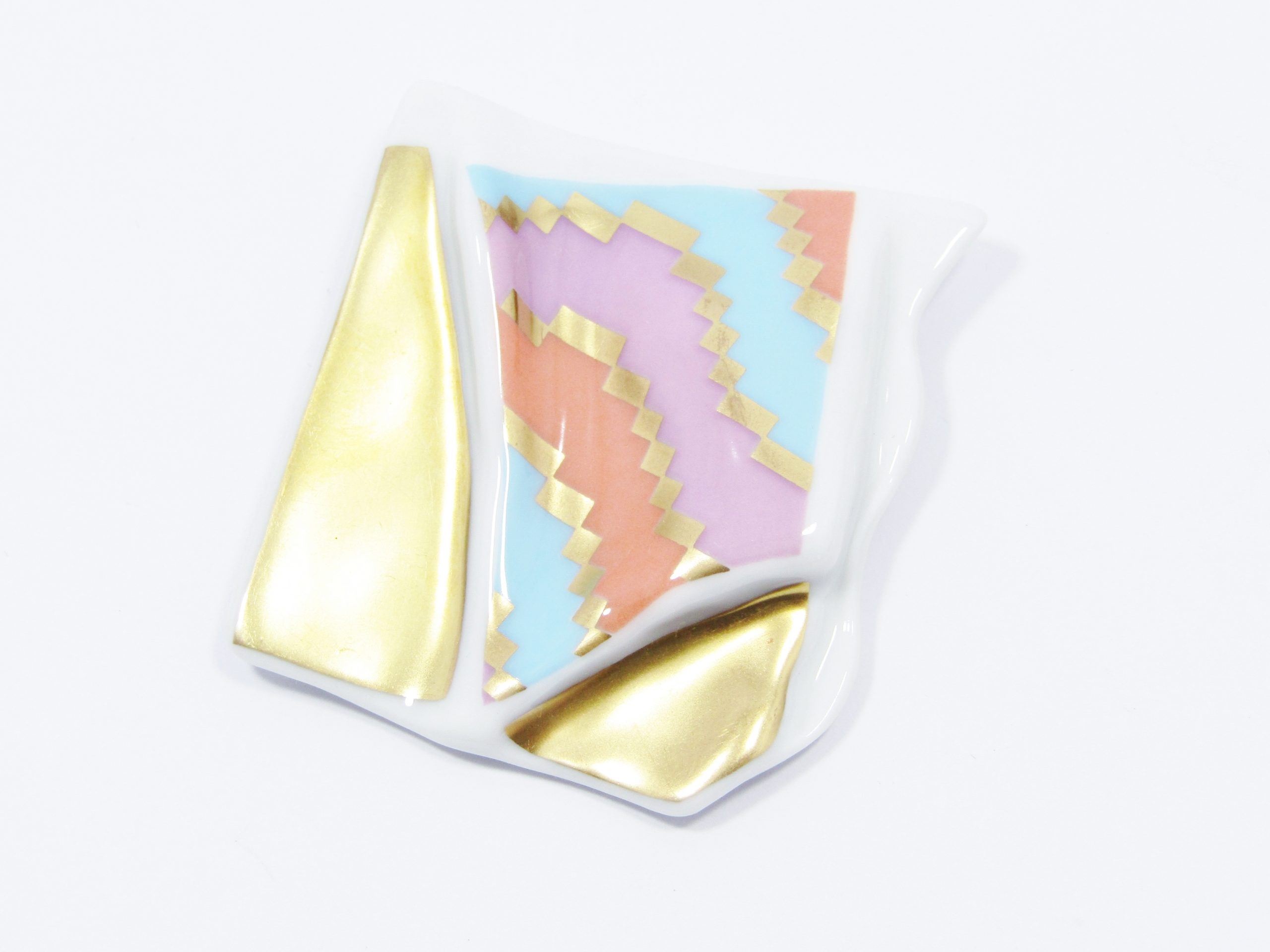 Rosenthal Studio Line Porcelain Brooch signed Johan van Loon