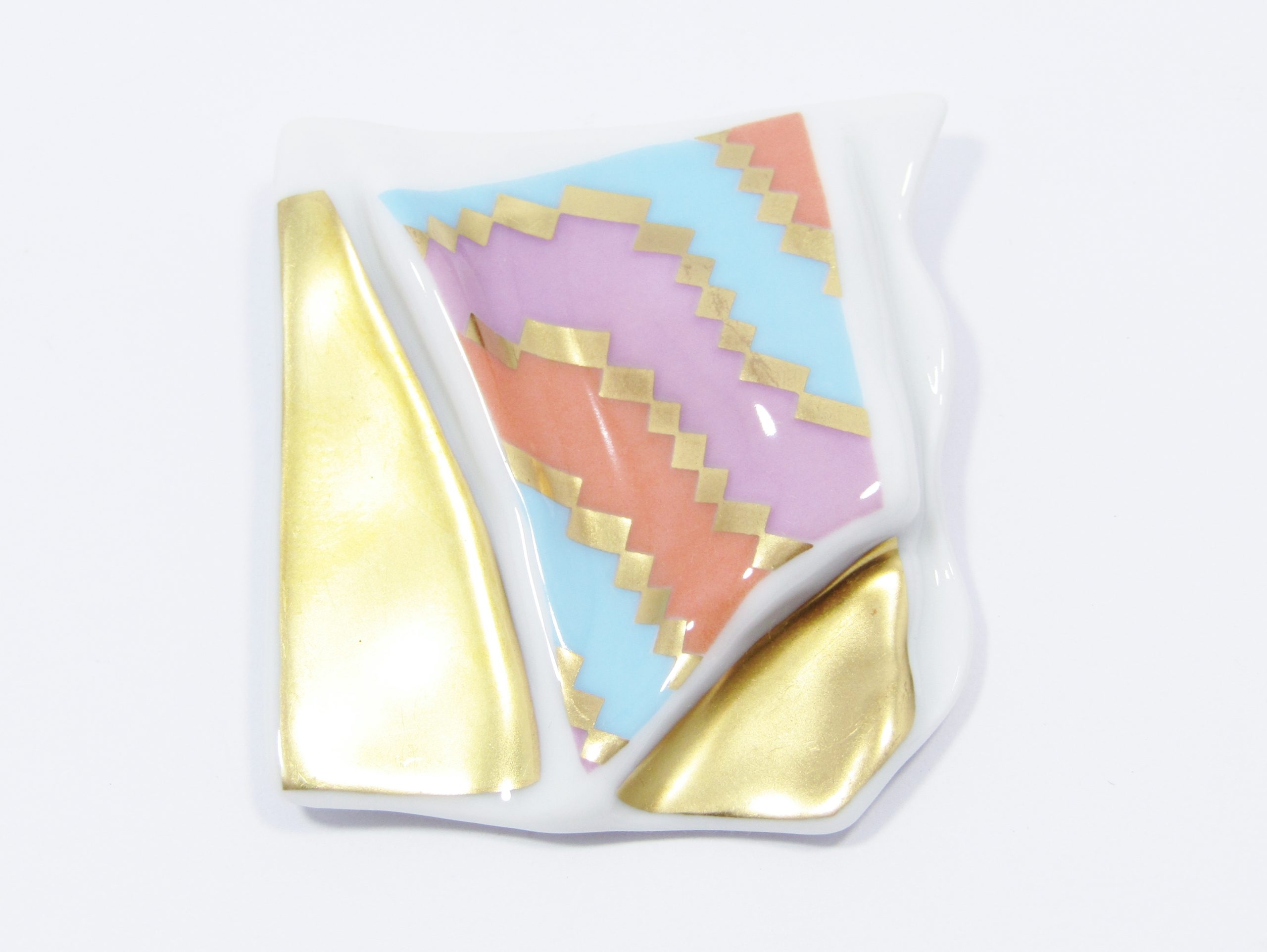 Rosenthal Studio Line Porcelain Brooch signed Johan van Loon