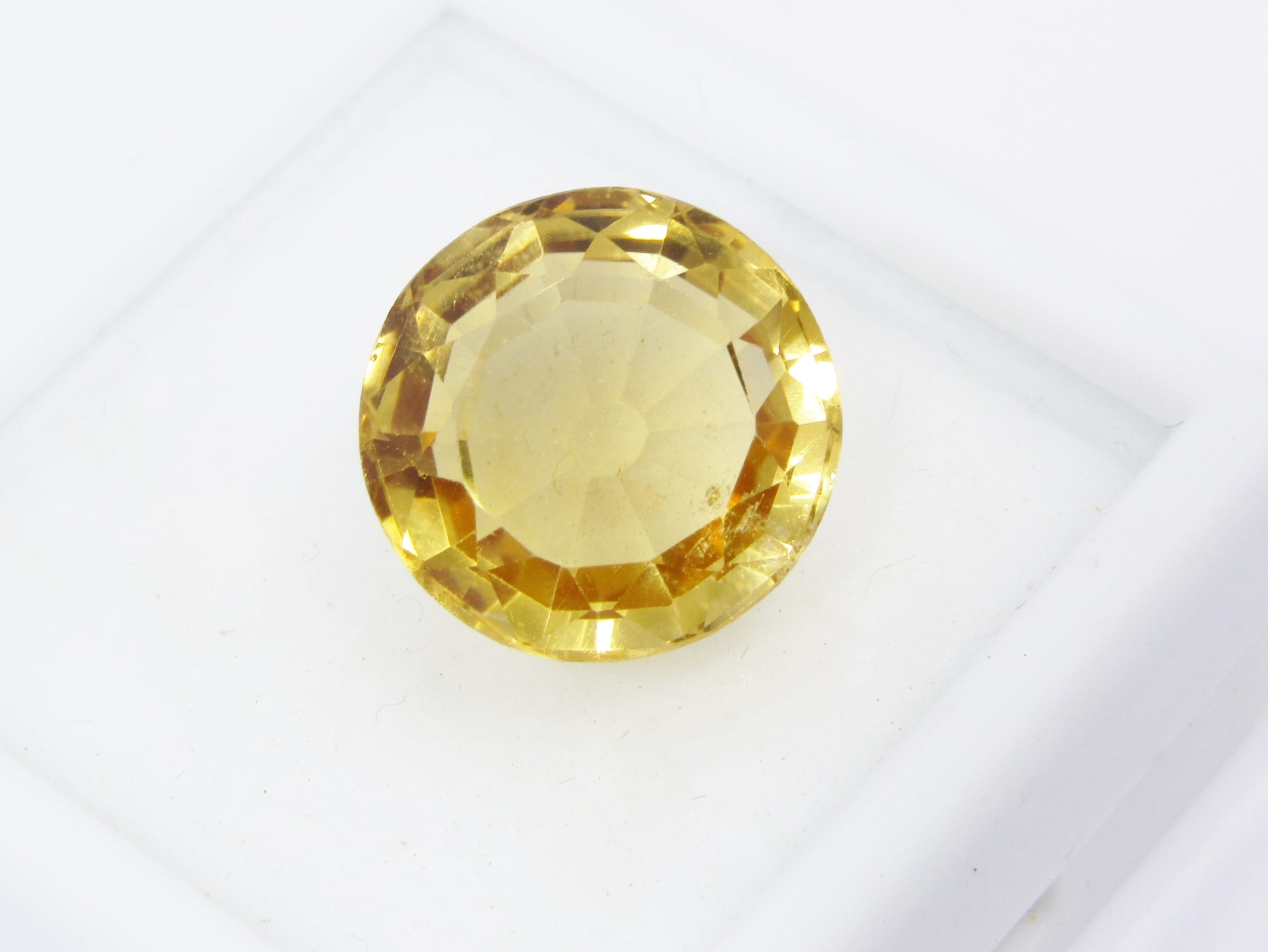 Beautiful! Antique 12.25CT Faceted Orange-Yellow Citrine Gemstone