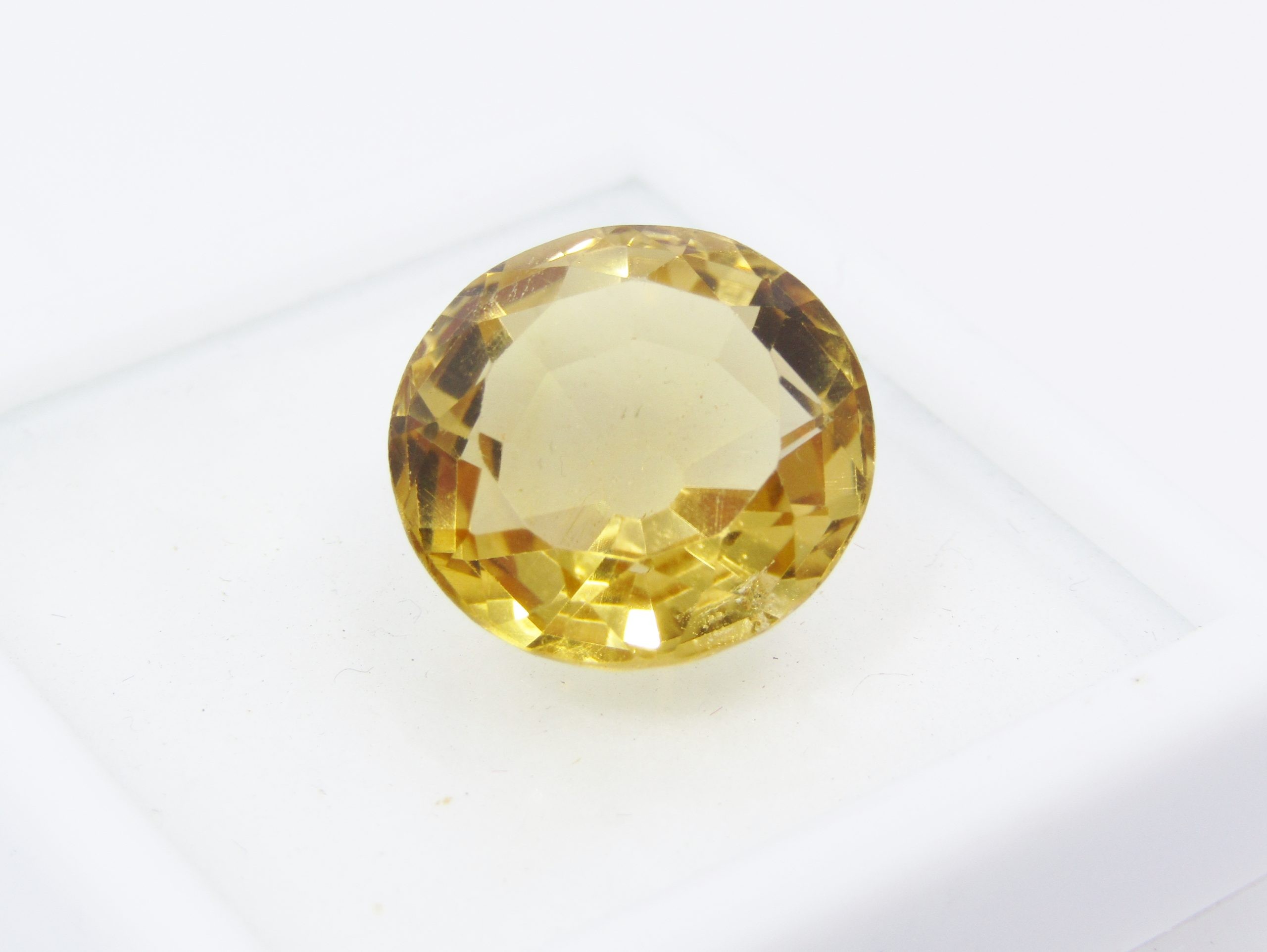 Beautiful! Antique 12.25CT Faceted Orange-Yellow Citrine Gemstone